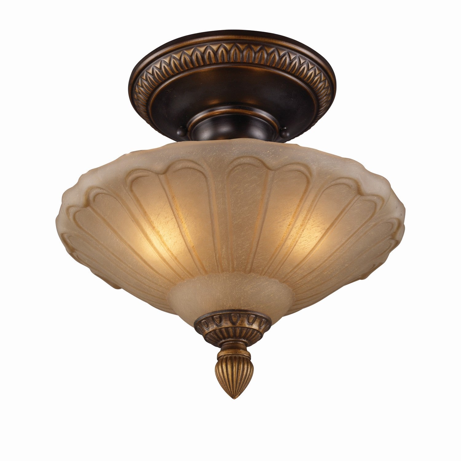 ELK Home - 08092-AGB - Three Light Semi Flush Mount - Restoration - Golden Bronze