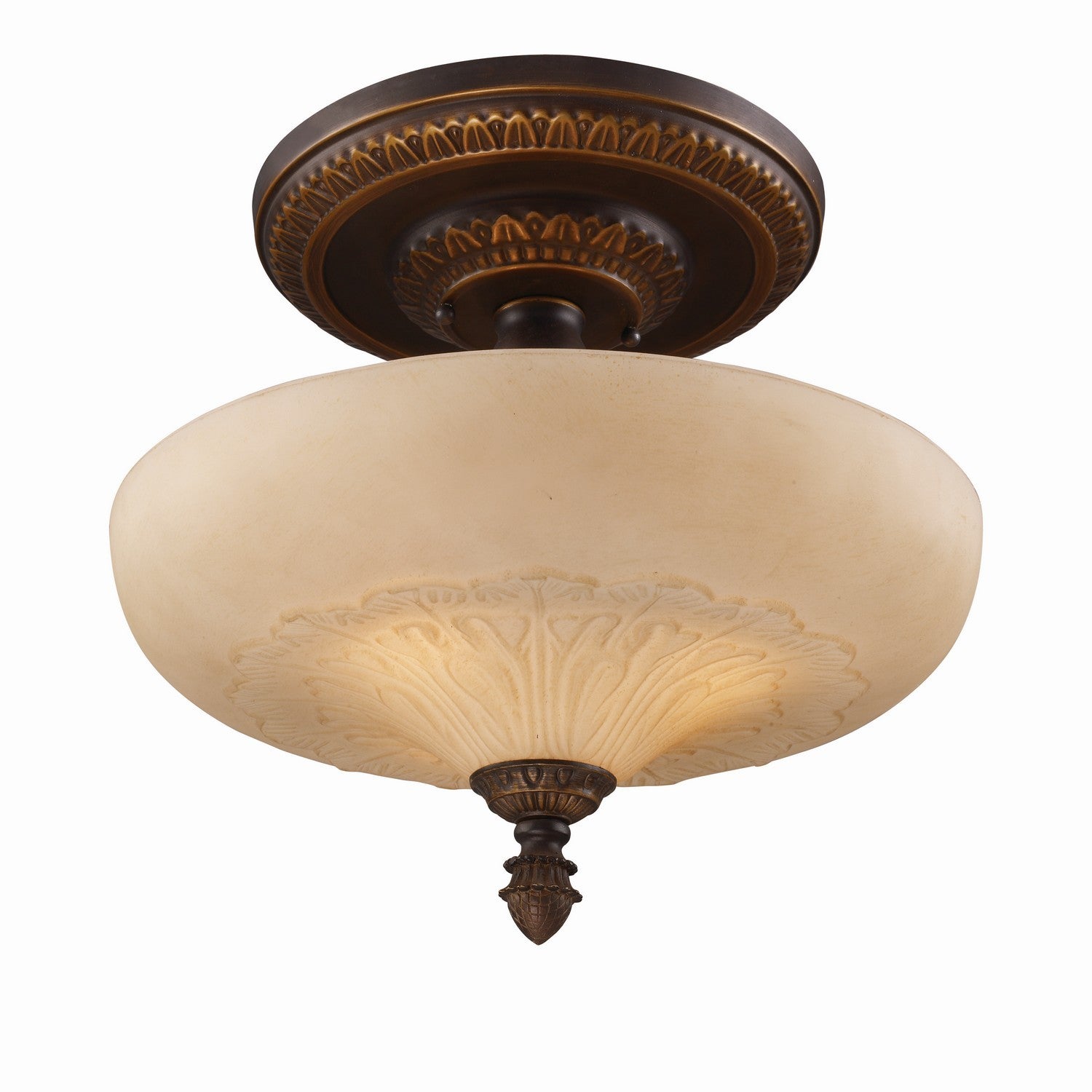 ELK Home - 08094-AGB - Three Light Semi Flush Mount - Restoration - Golden Bronze