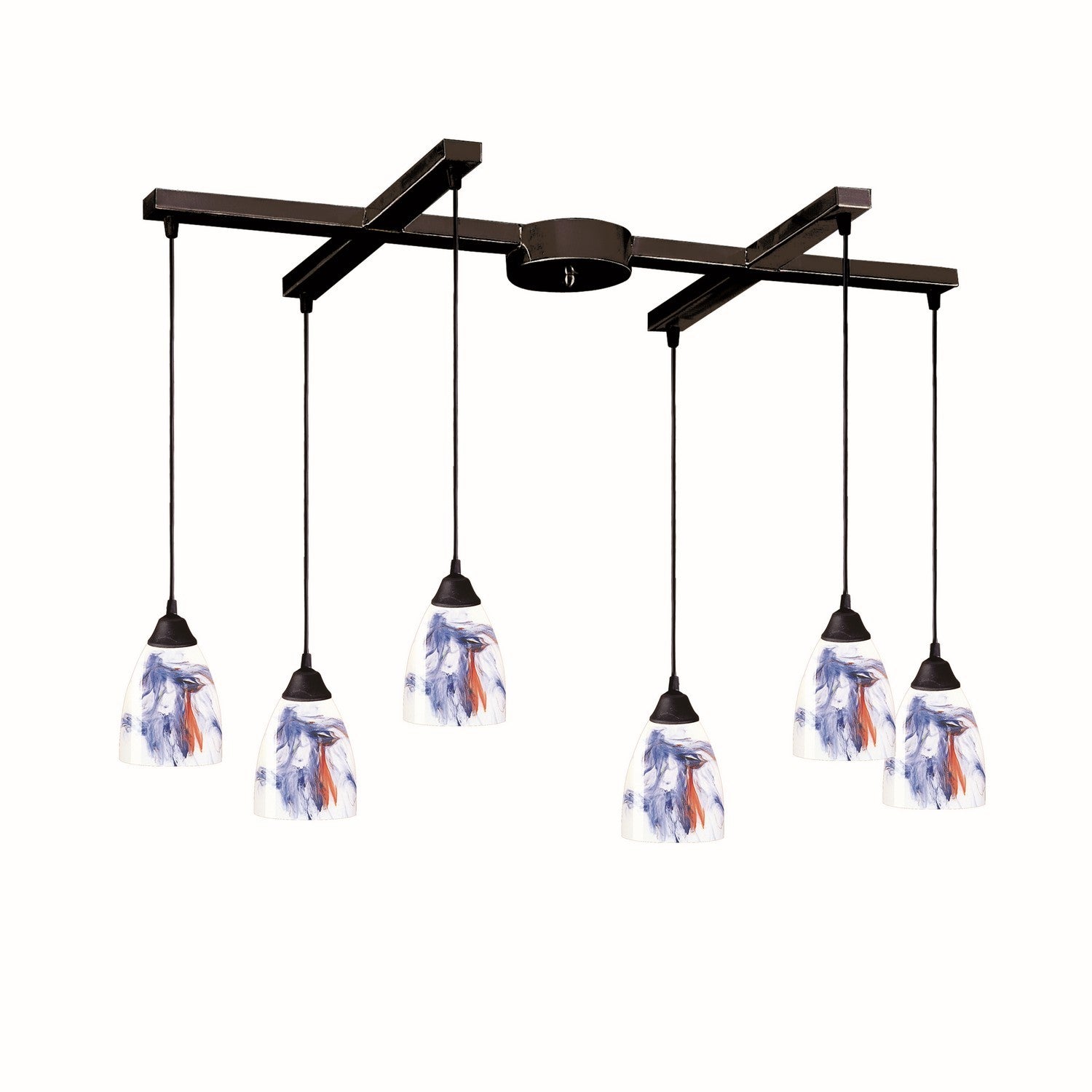 ELK Home - 406-6MT - Six Light Pendant - Classico - Dark Rust