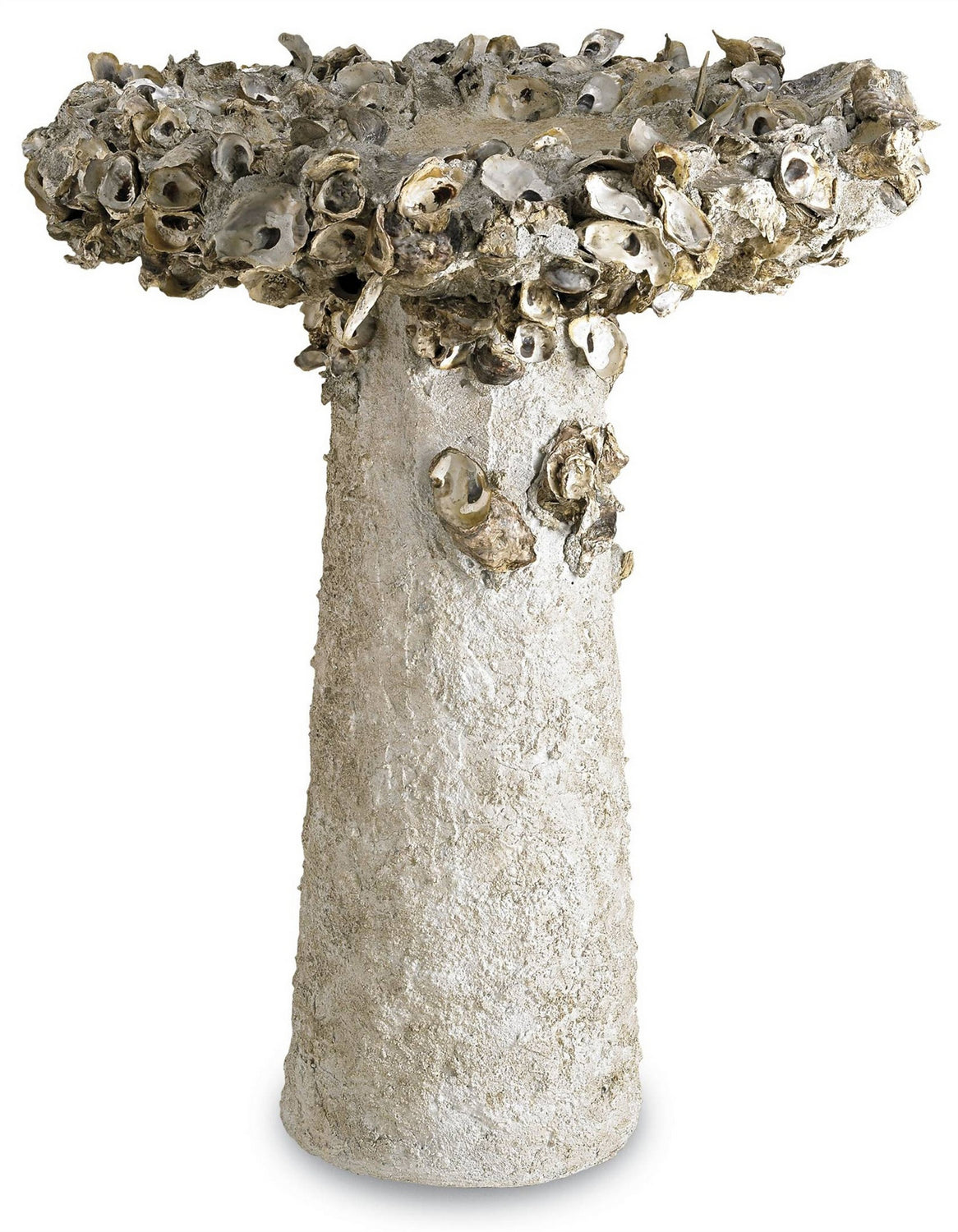 Shell Bird Bath from the Oyster Shell collection in Portland/Natural finish