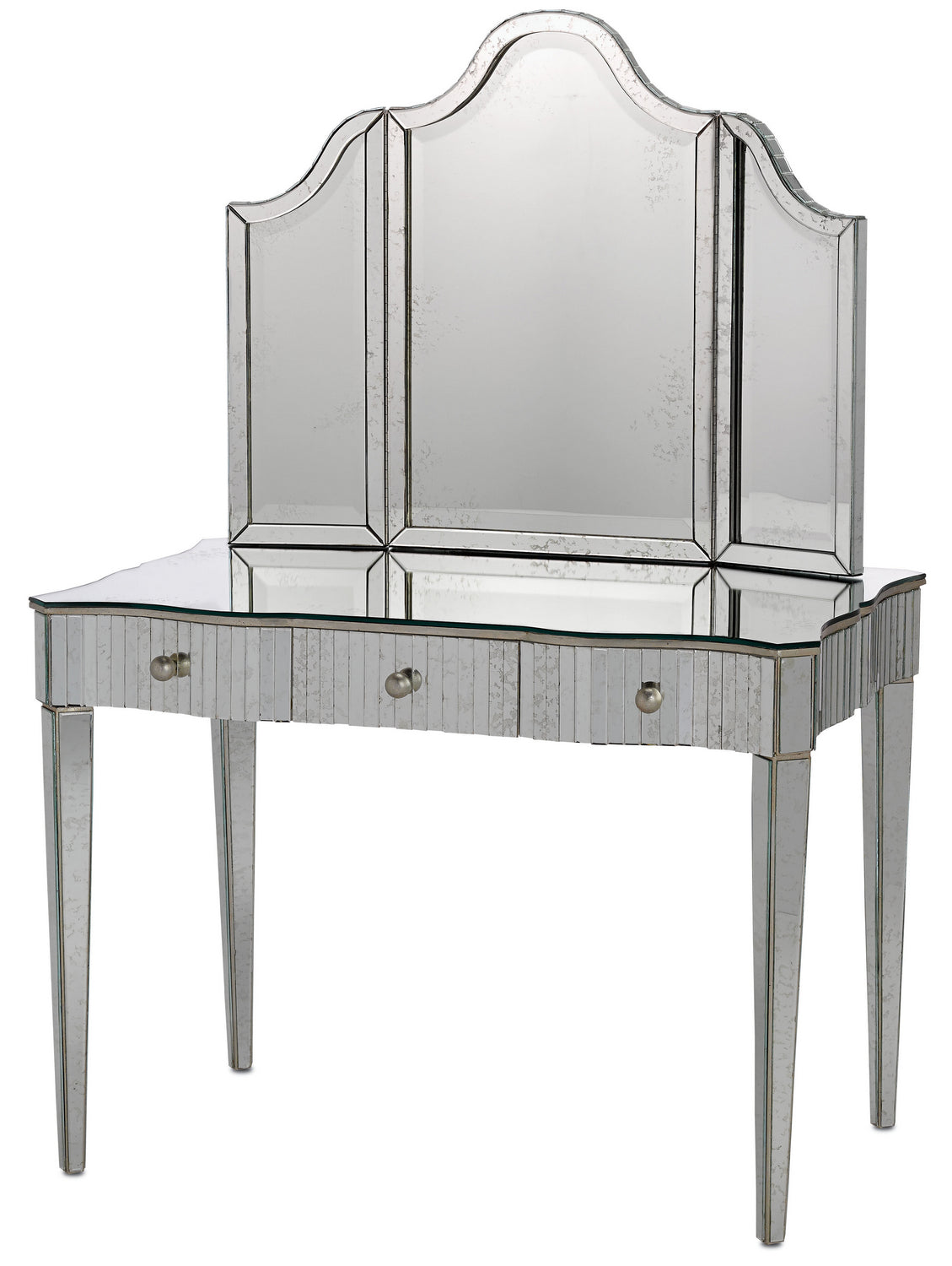 Mirror from the Gilda collection in Granello Silver Leaf/Antique Mirror finish