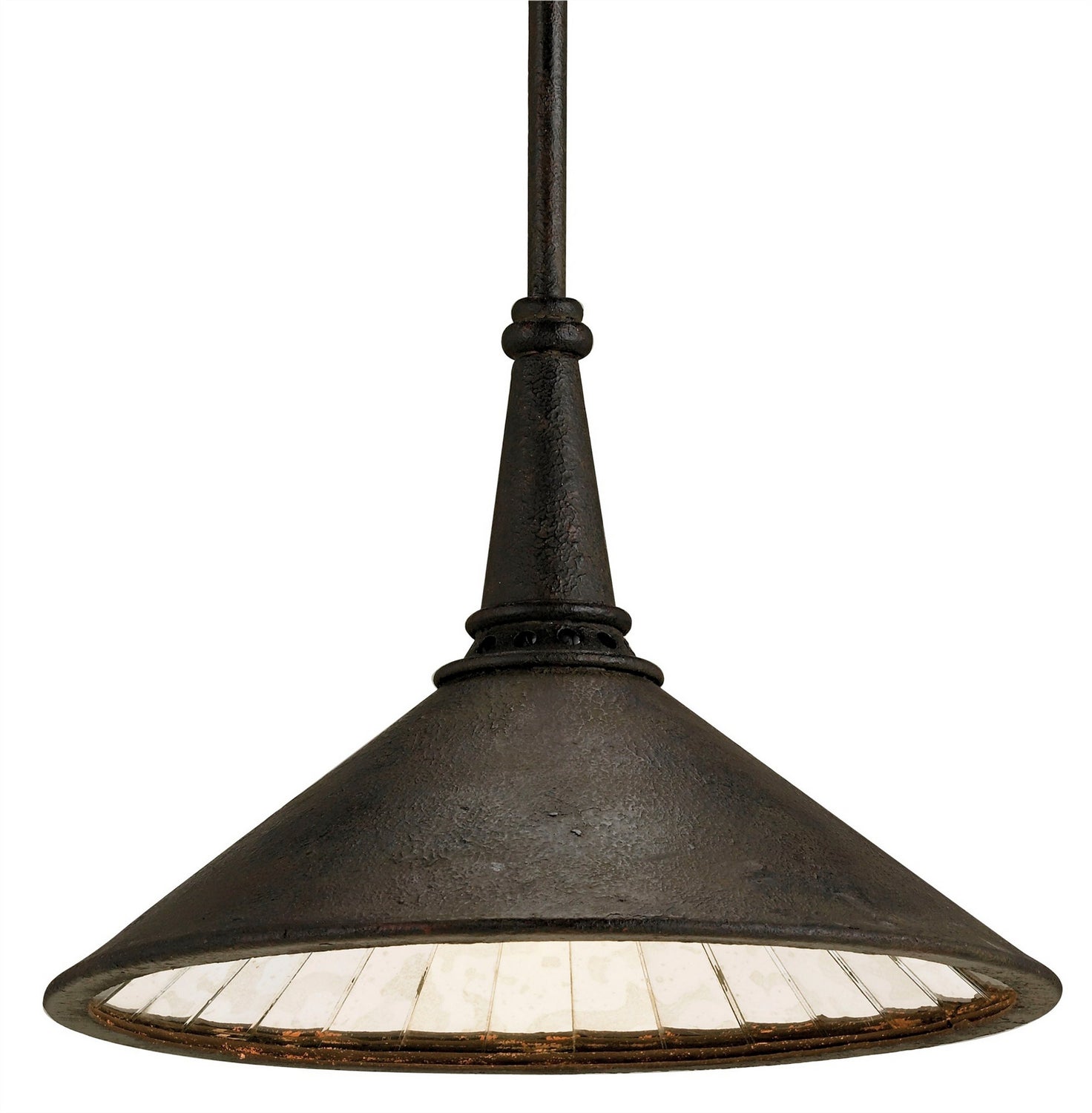 One Light Pendant from the Manuscript collection in Molé Black/Antique Mirror finish