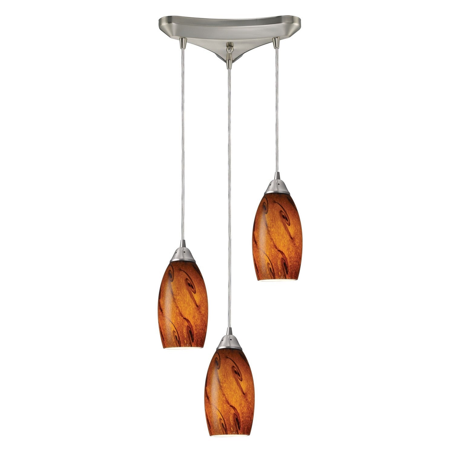 ELK Home - 20001/3BG - Three Light Pendant - Galaxy - Satin Nickel