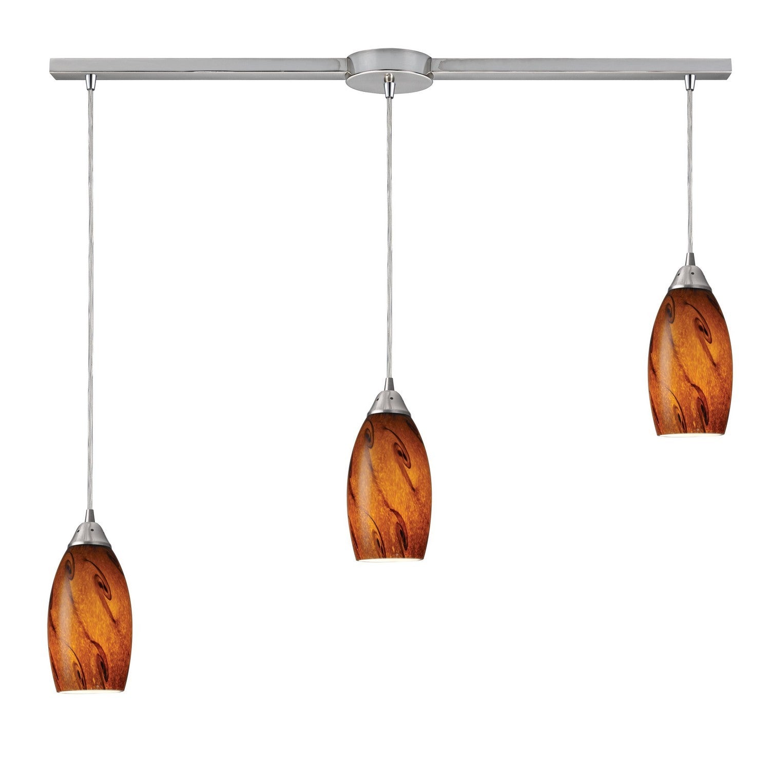 ELK Home - 20001/3L-BG - Three Light Pendant - Galaxy - Satin Nickel