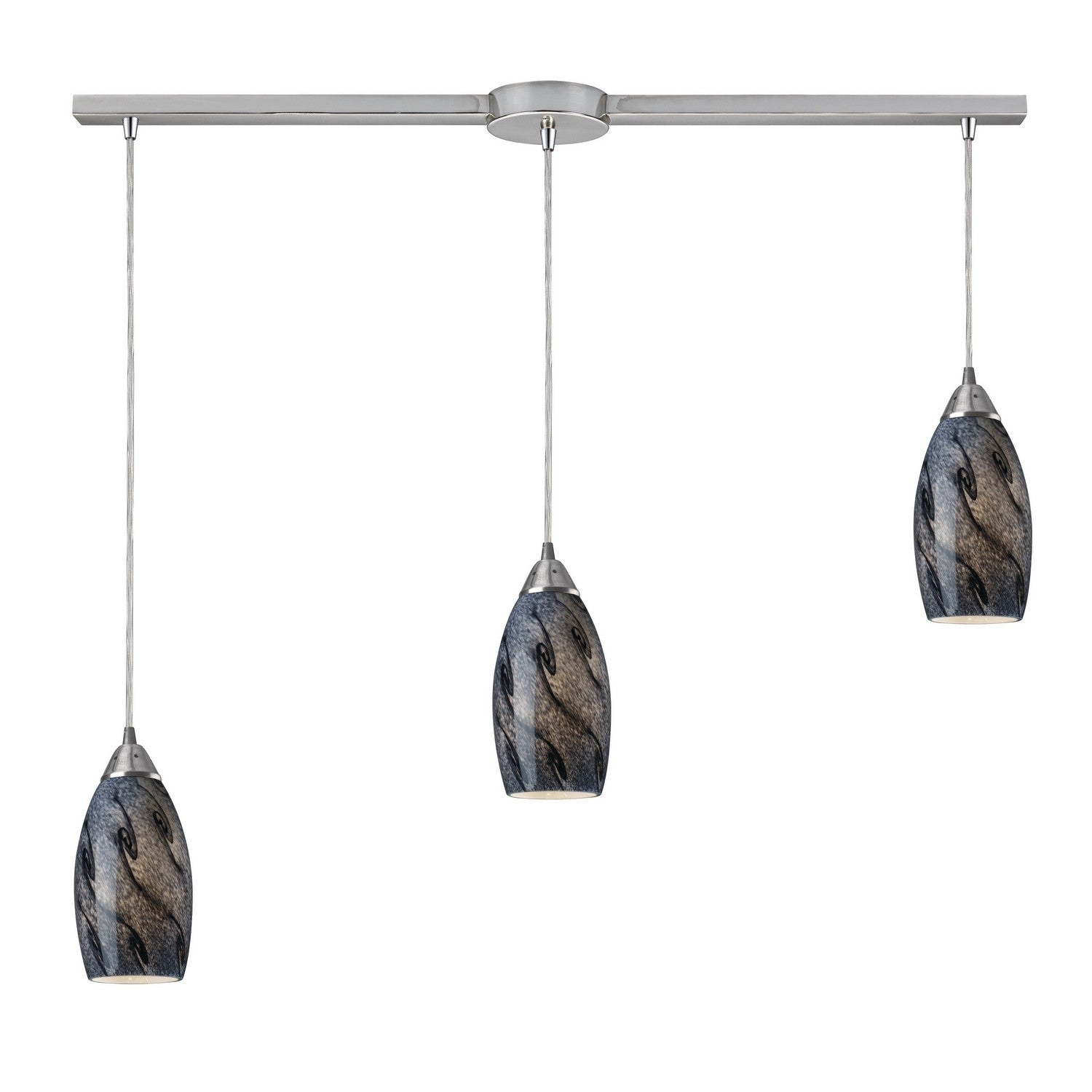 ELK Home - 20001/3L-SG - Three Light Pendant - Galaxy - Satin Nickel