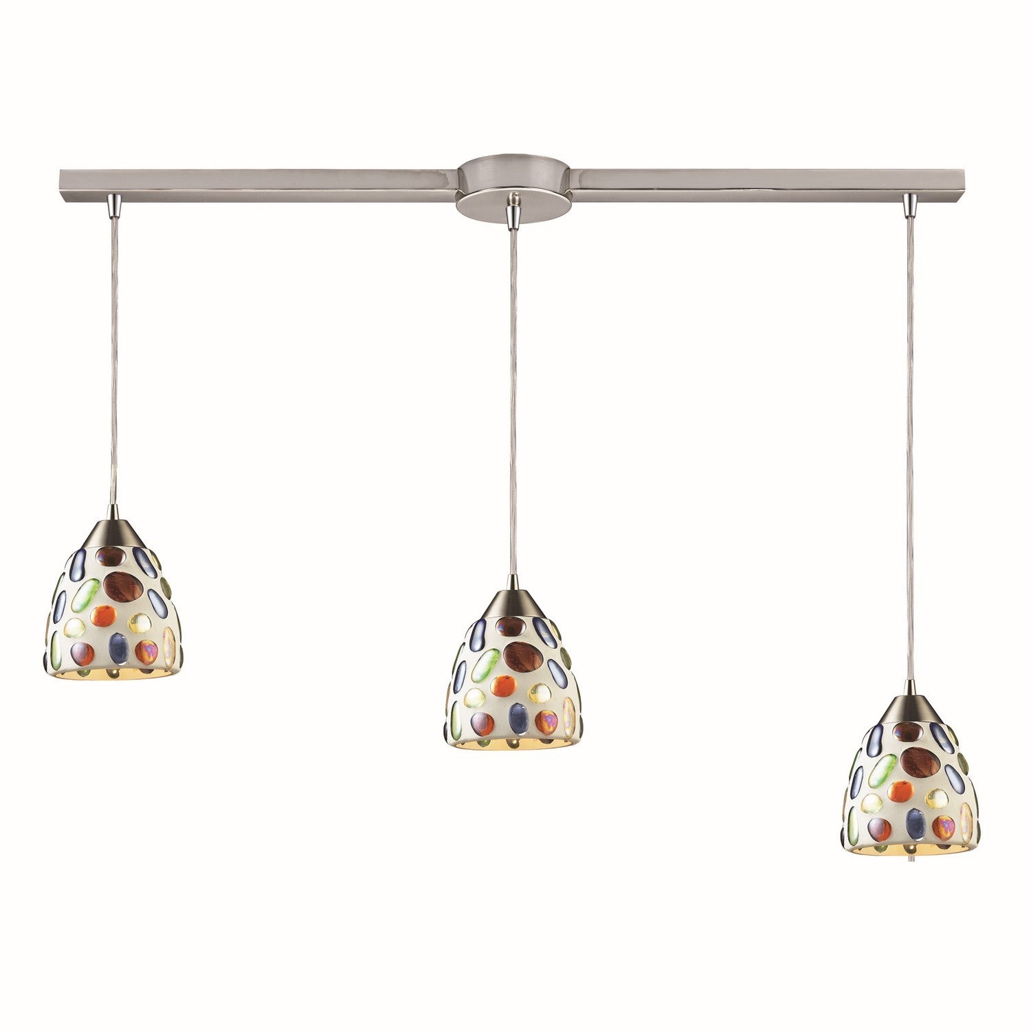 ELK Home - 542-3L - Three Light Pendant - Gemstone - Satin Nickel