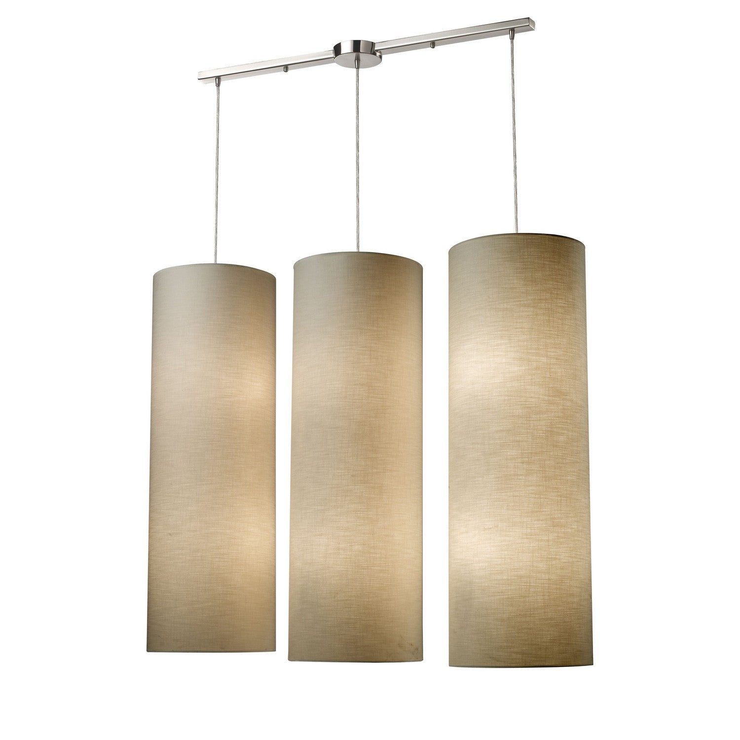 ELK Home - 20160/12L - 12 Light Pendant - Fabric Cylinders - Satin Nickel