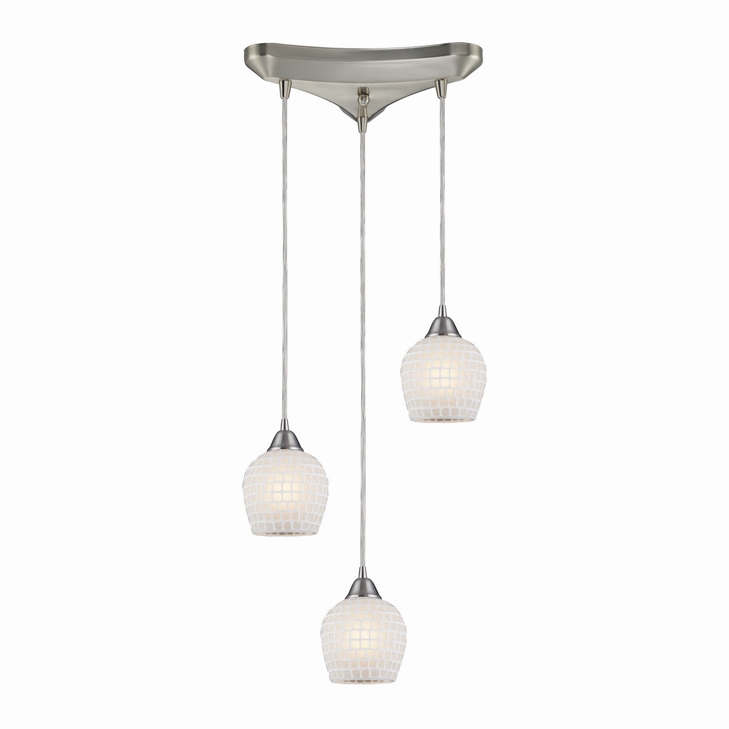 ELK Home - 528-3WHT - Three Light Pendant - Fusion - Satin Nickel