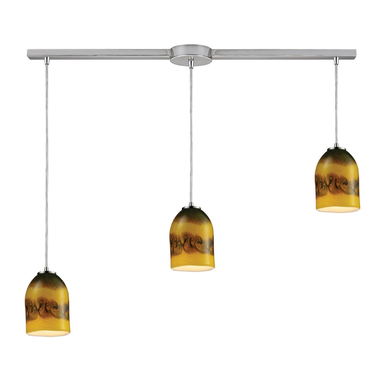 ELK Home - 10217/3L-CMT - Three Light Pendant - Cosmos - Satin Nickel