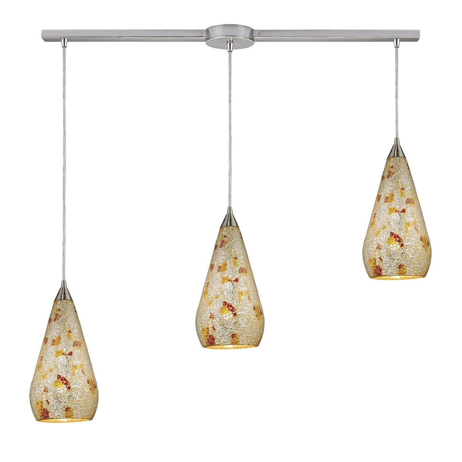 ELK Home - 546-3L-SLVM-CRC - Three Light Pendant - Curvalo - Satin Nickel