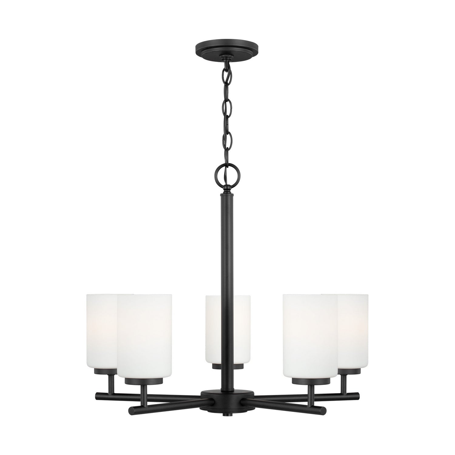 Generation Lighting. - 31161-112 - Five Light Chandelier - Oslo - Midnight Black