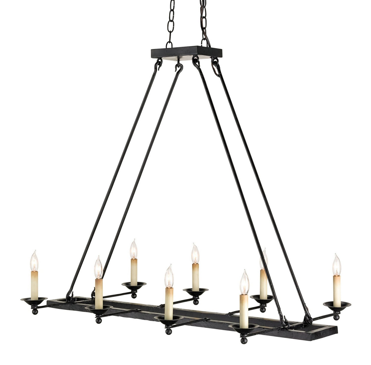 Eight Light Chandelier from the Houndslow collection in Satin Black finish