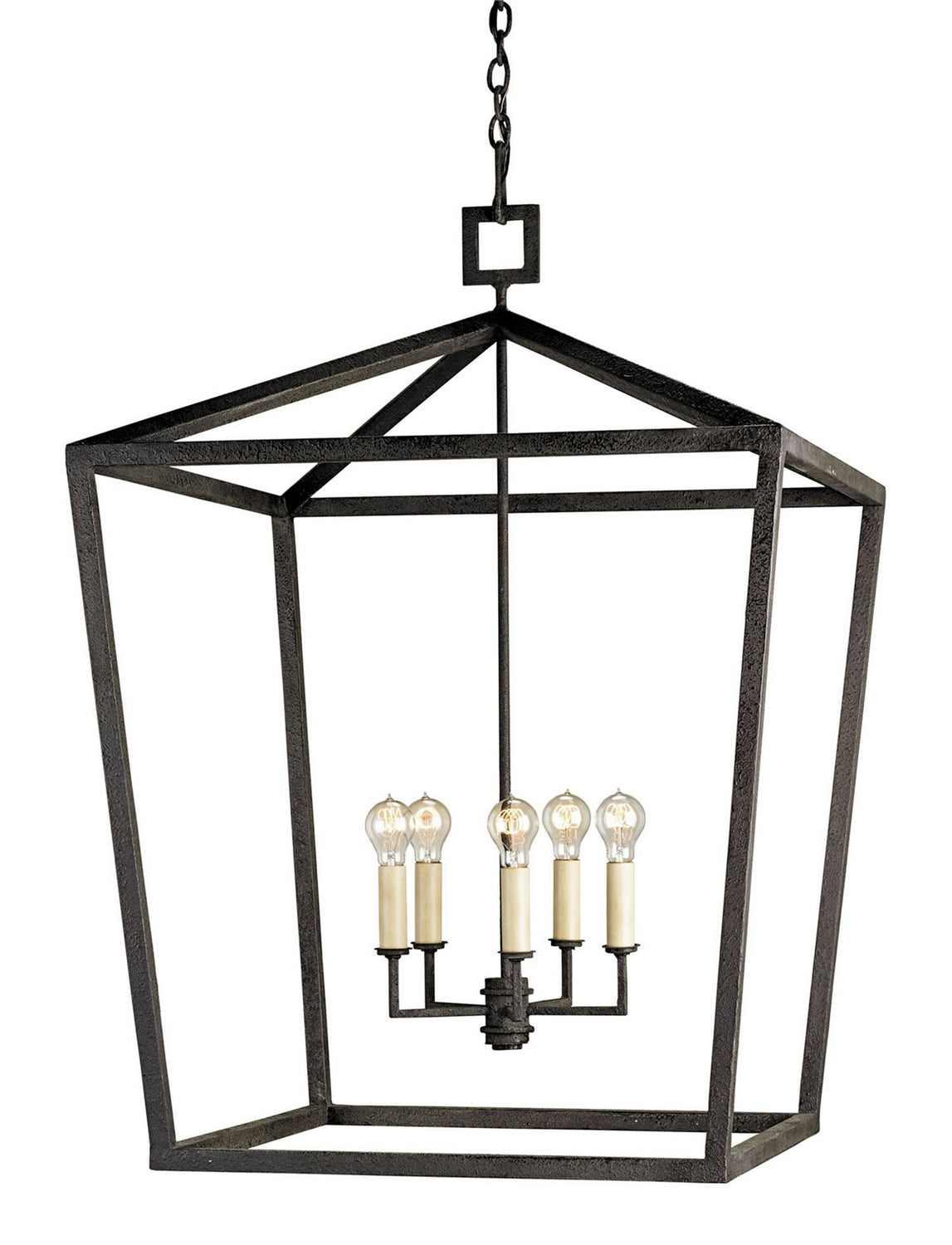 Five Light Lantern from the Denison collection in Molé Black finish