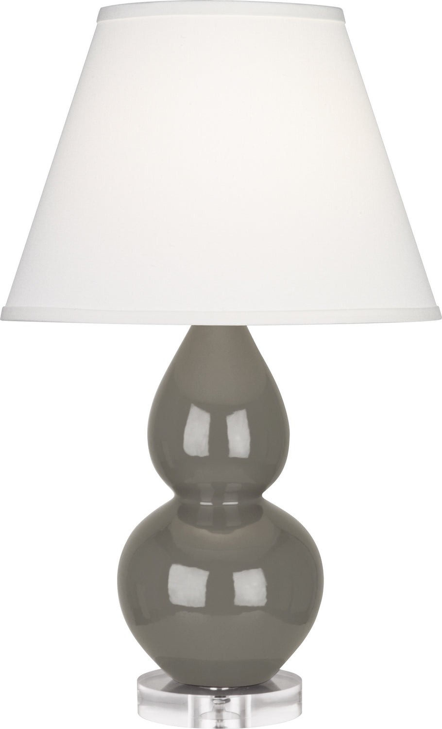 Robert Abbey - CR13X - One Light Accent Lamp - Small Double Gourd - Ash Glazed Ceramic w/Lucite Base