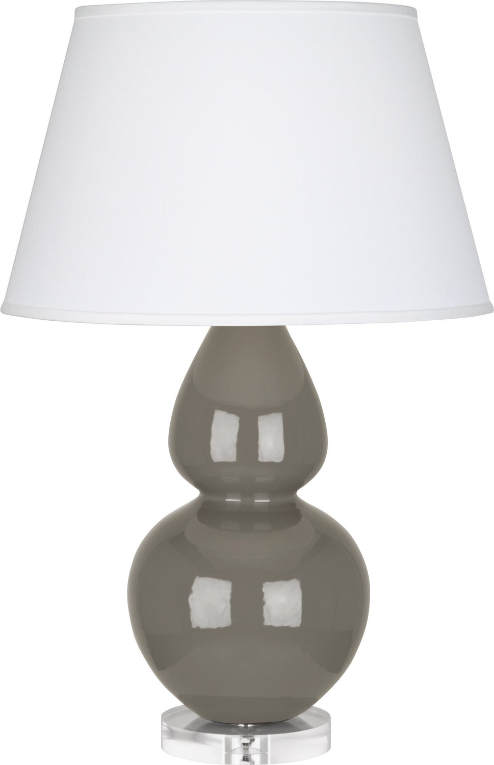 Robert Abbey - CR23X - One Light Table Lamp - Double Gourd - Ash Glazed Ceramic w/Lucite Base