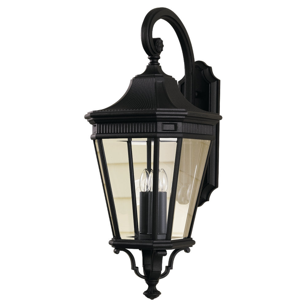 Generation Lighting. - OL5404BK - Three Light Outdoor Fixture - Cotswold Lane - Black