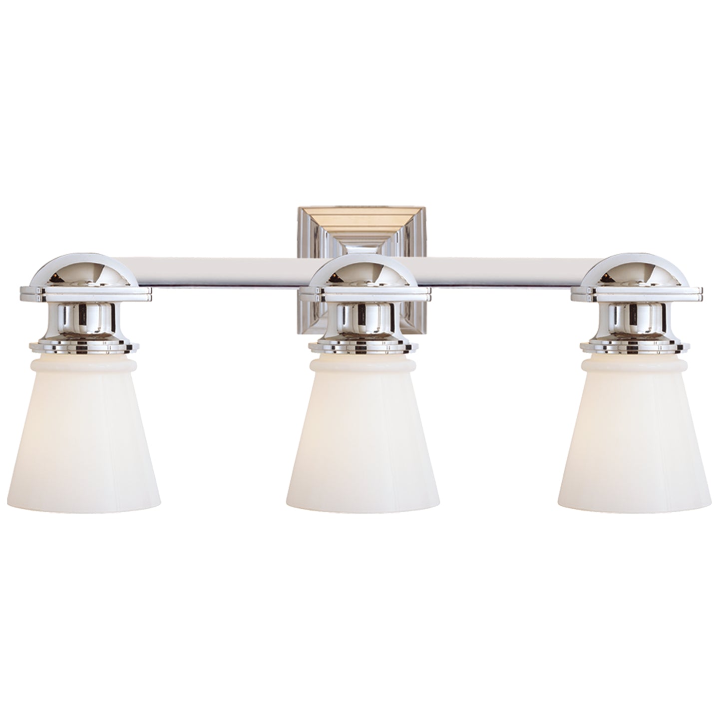 Visual Comfort Signature - SL 2153PN-WG - Three Light Wall Sconce - NY Subway - Polished Nickel