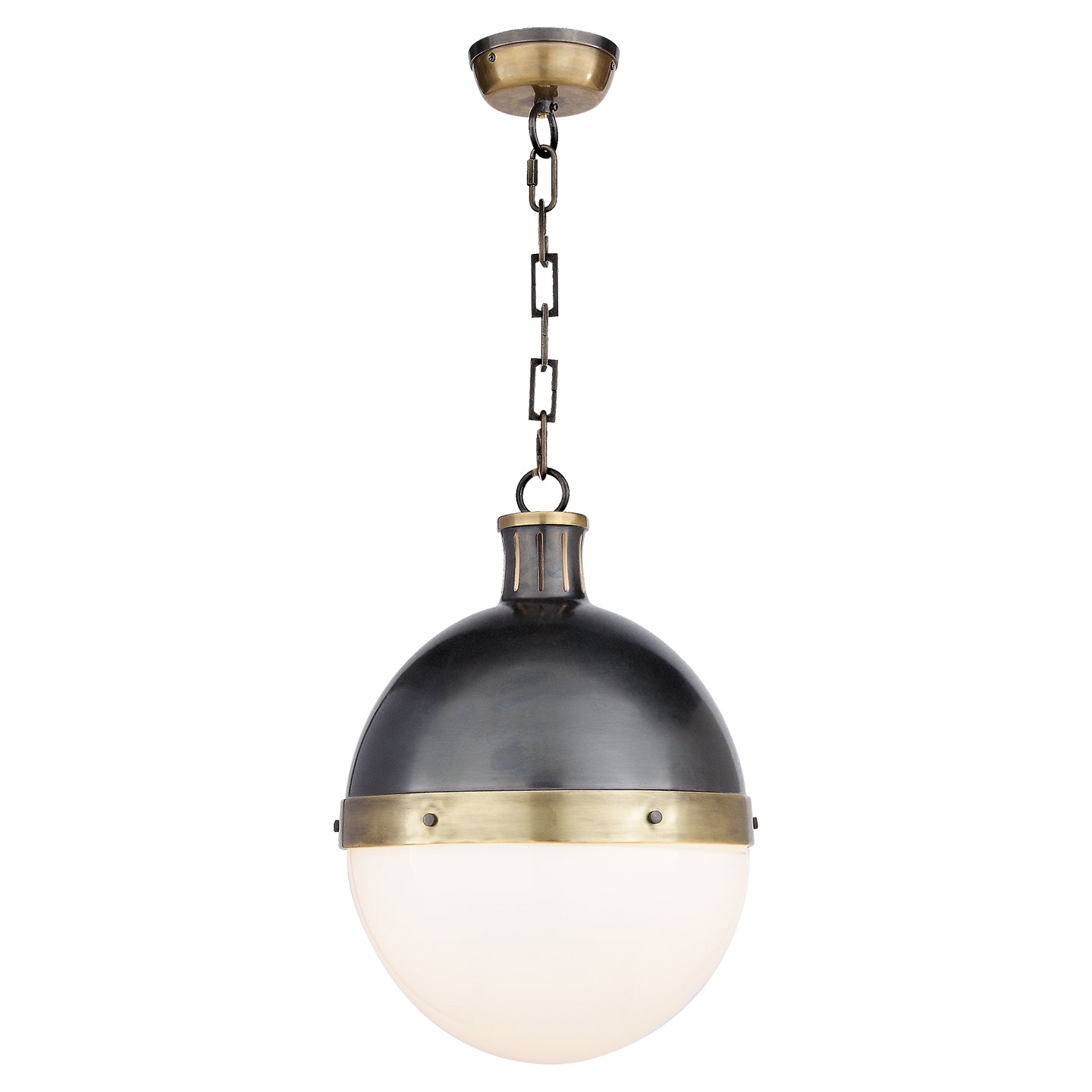 Visual Comfort Signature - TOB 5063BZ/HAB-WG - Two Light Pendant - Hicks - Bronze with Antique Brass