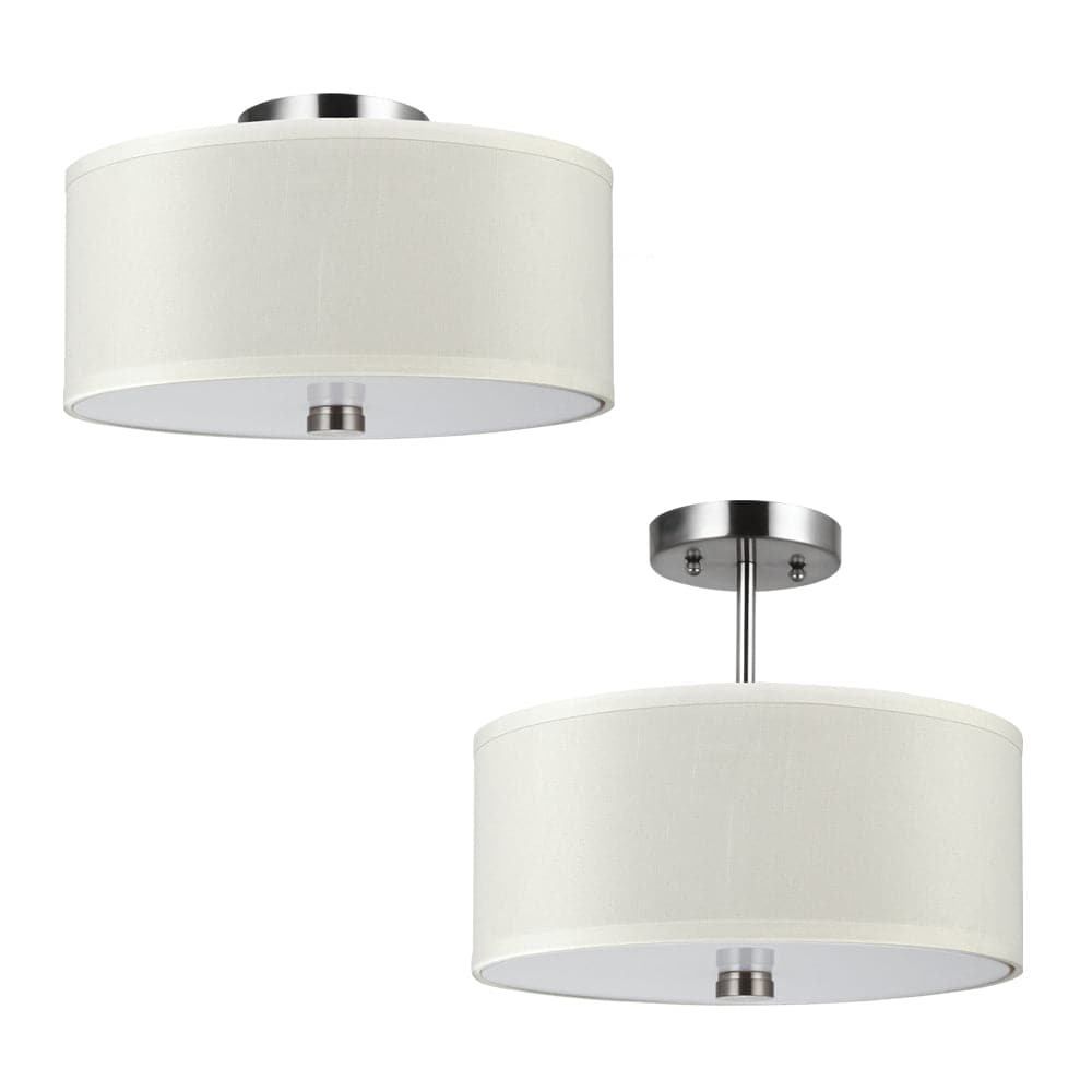 Visual Comfort Studio - 77262-962 - Two Light Semi-Flush Convertible Pendant - Dayna Shade Pendants - Brushed Nickel