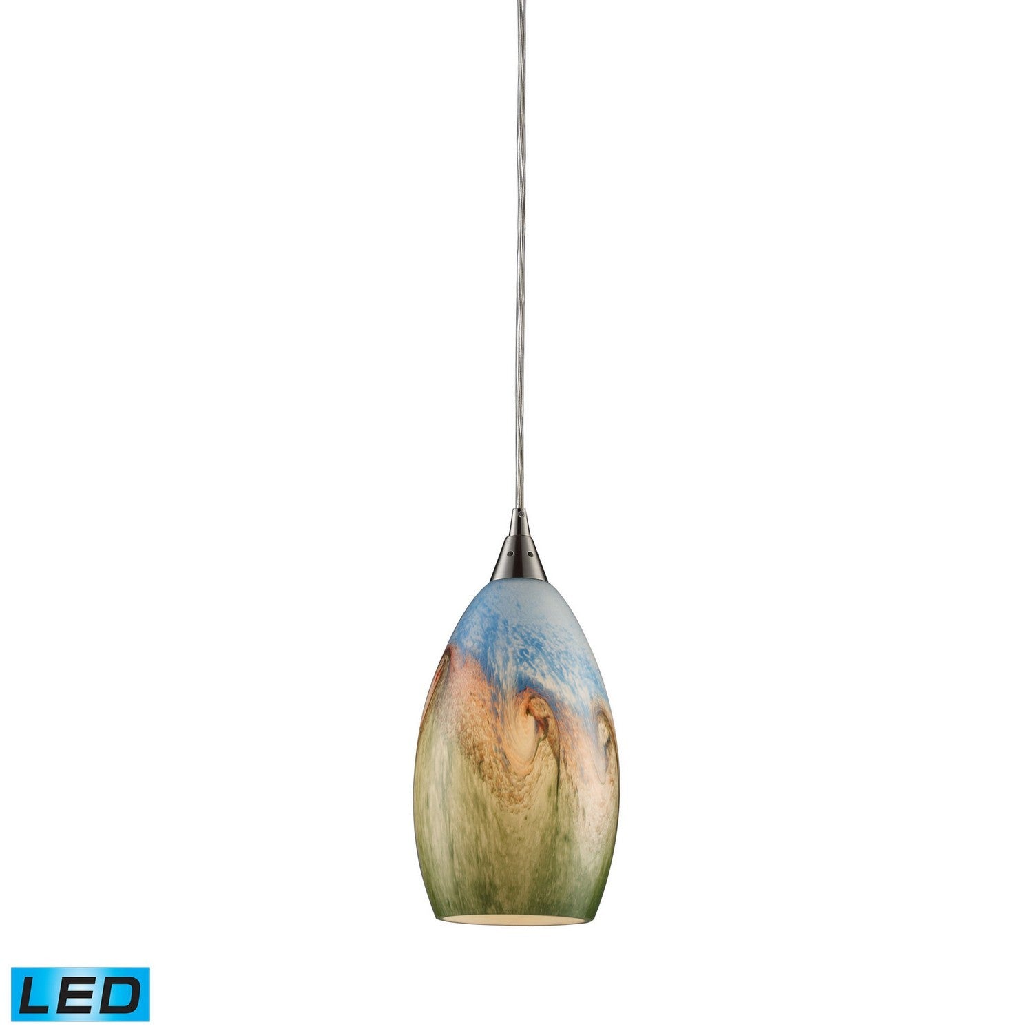 ELK Home - 10077/1-LED - LED Mini Pendant - Geologic - Satin Nickel