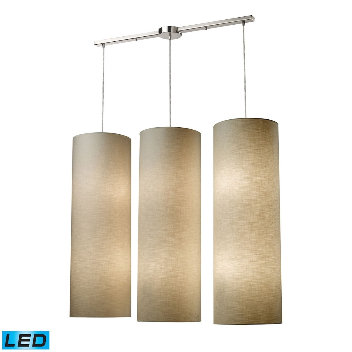 ELK Home - 20160/12L-LED - LED Mini Pendant - Fabric Cylinders - Satin Nickel