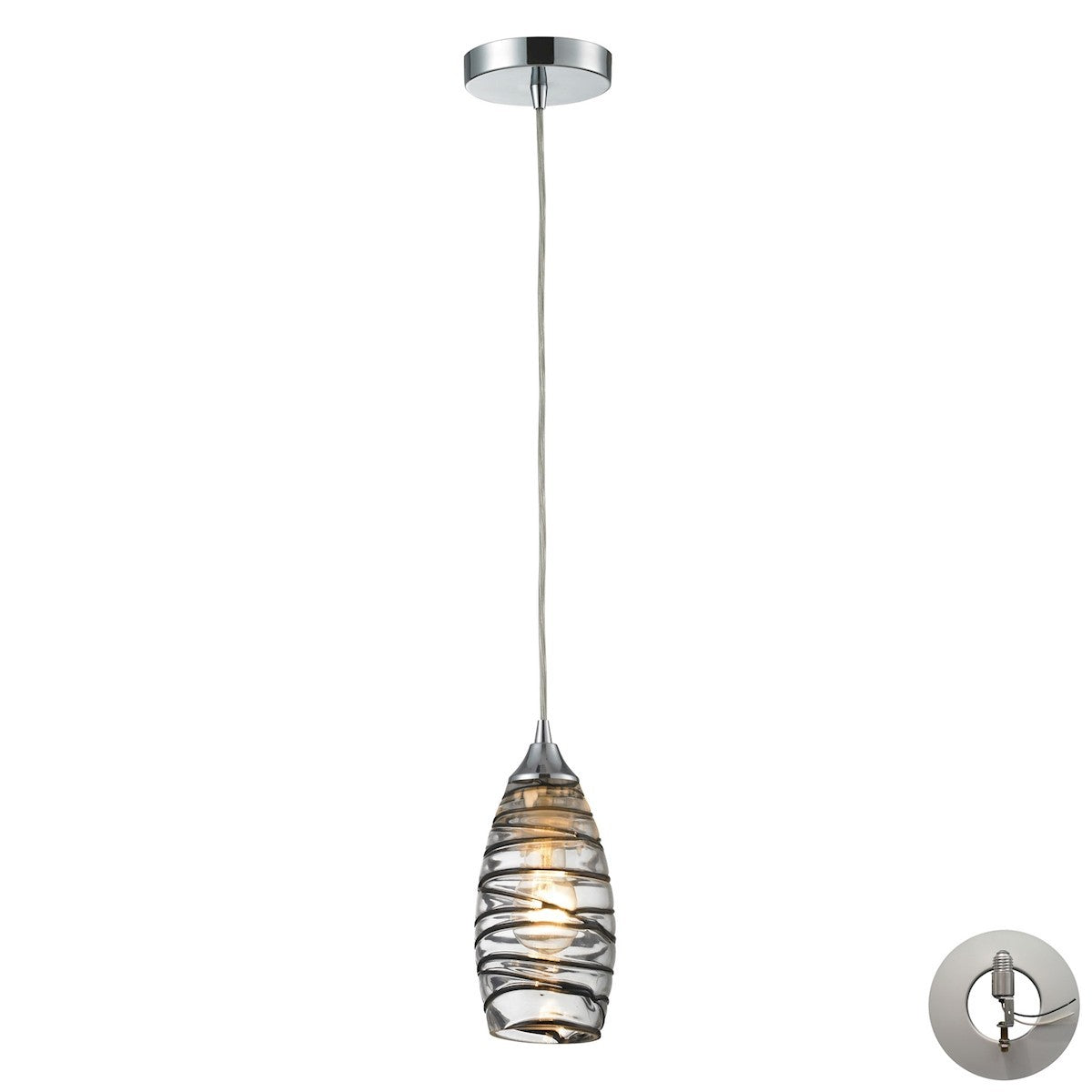 ELK Home - 31338/1VINW-LA - One Light Mini Pendant - Twister - Polished Chrome