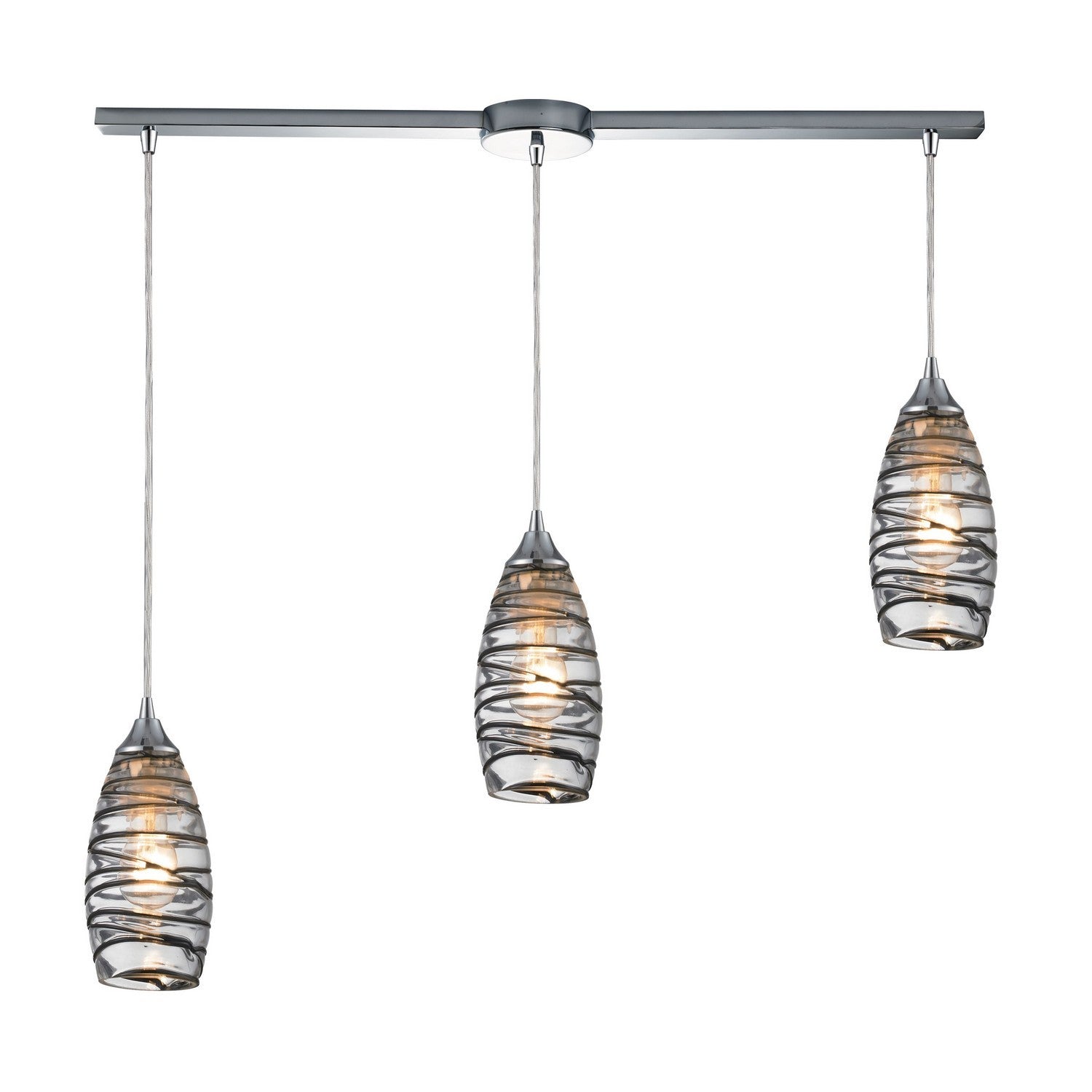 ELK Home - 31338/3L-VINW - Three Light Pendant - Twister - Polished Chrome