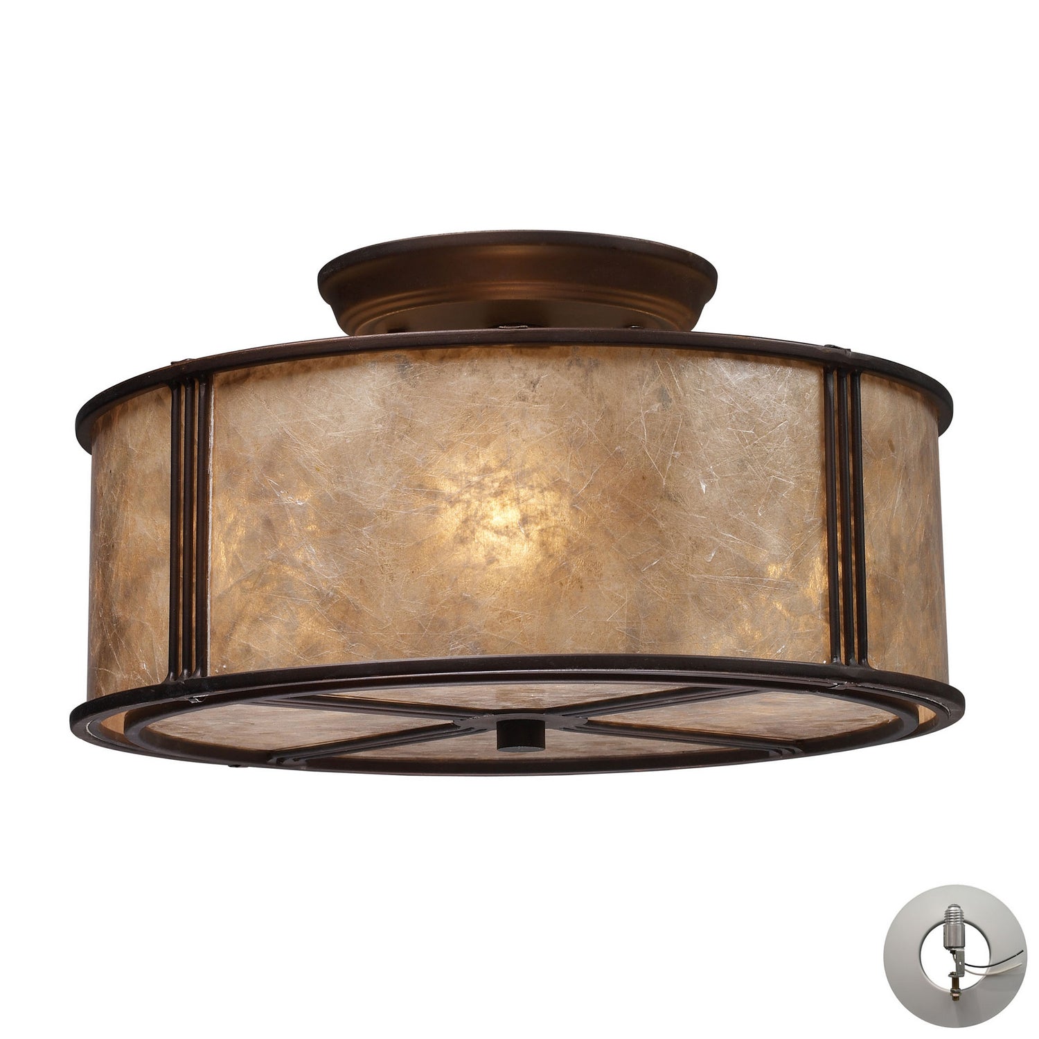 ELK Home - 15031/3-LA - Three Light Semi Flush Mount - Barringer - Aged Bronze