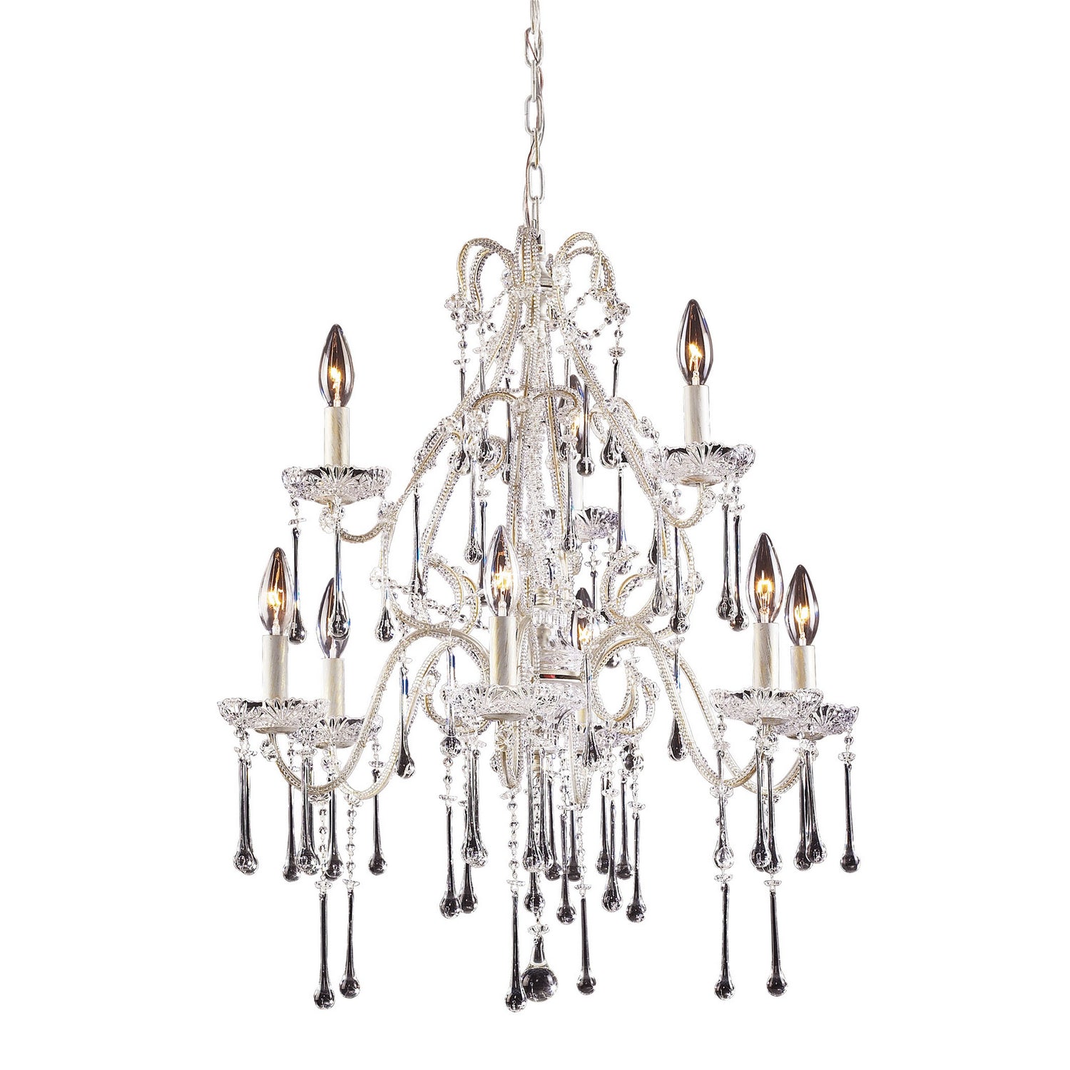 ELK Home - 4003/6+3CL - Nine Light Chandelier - Opulence - Antique White