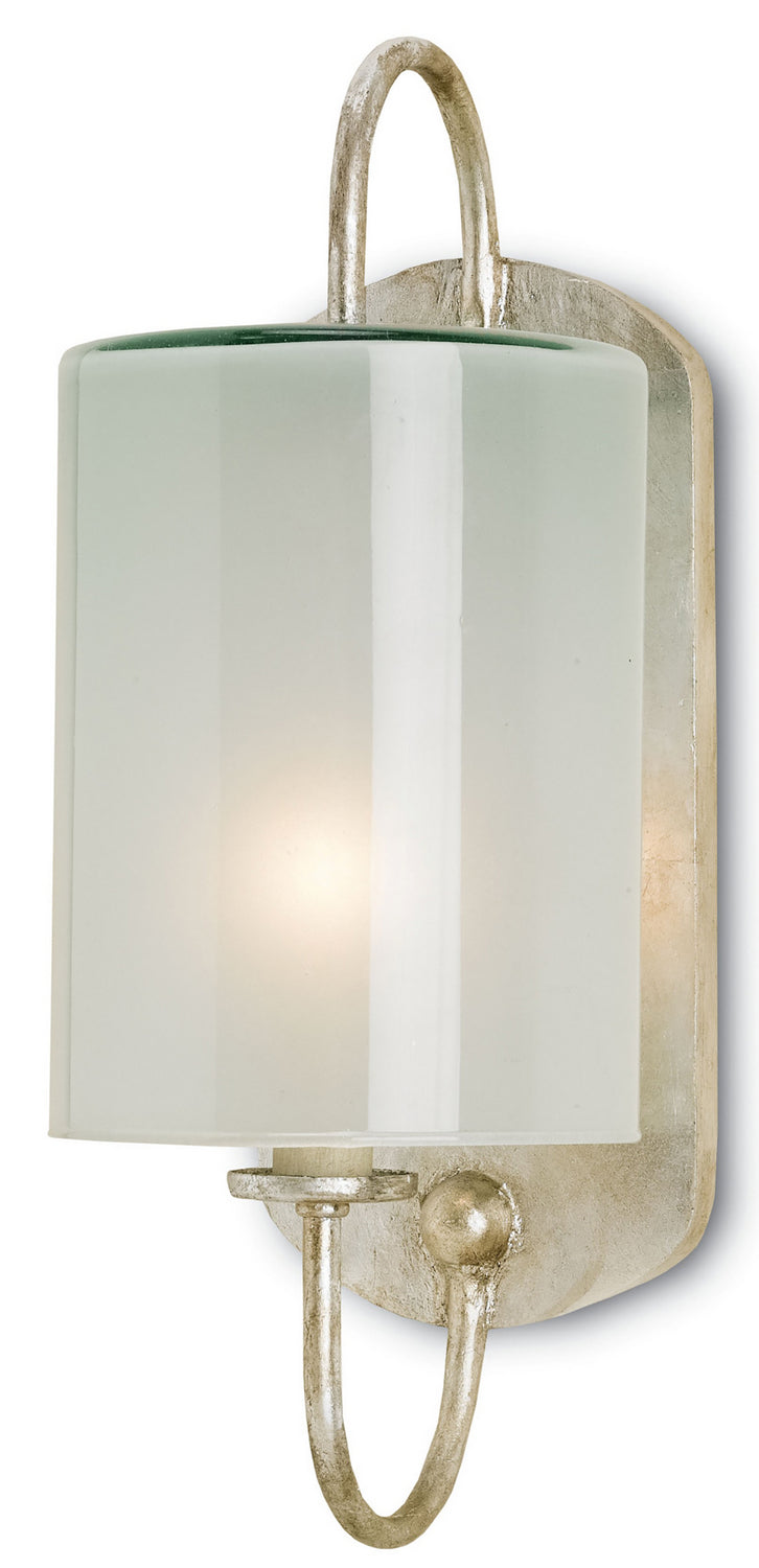 One Light Wall Sconce from the Glacier collection in Silver Leaf finish