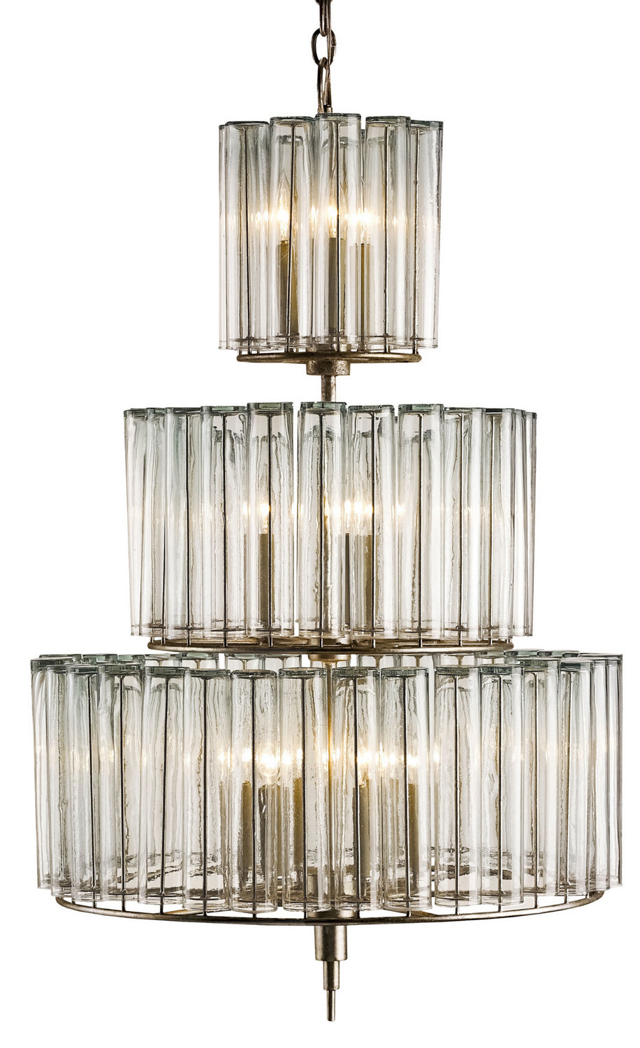 12 Light Chandelier from the Bevilacqua collection in Silver Leaf finish