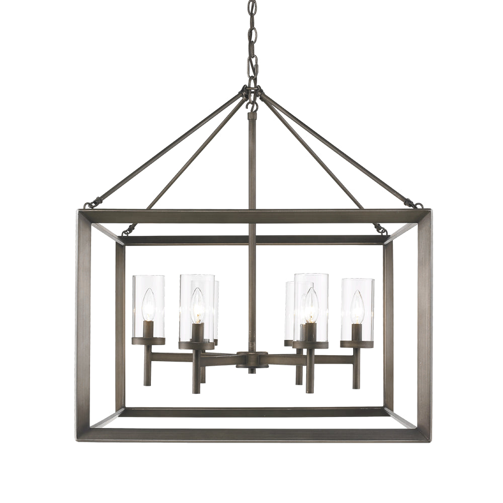 Golden - 2073-6 GMT - Six Light Chandelier - Smyth - Gunmetal Bronze