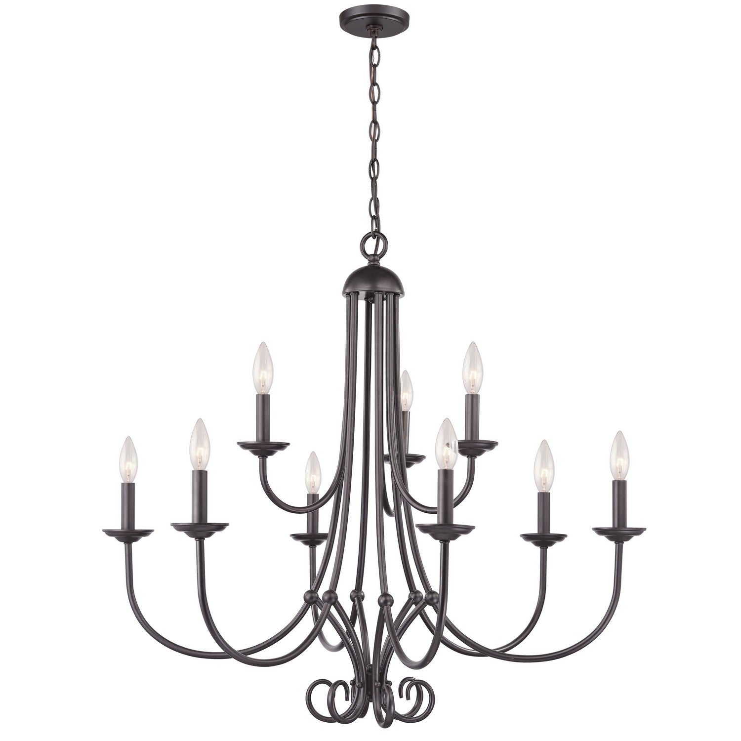 ELK Home - 1509CH/10 - Nine Light Chandelier - Williamsport - Oil Rubbed Bronze