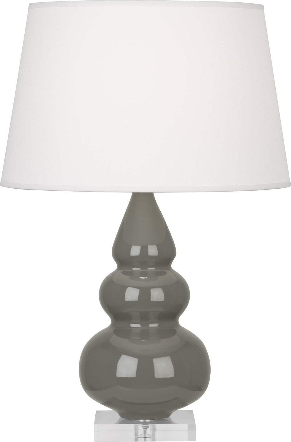 Robert Abbey - CR33X - One Light Accent Lamp - Small Triple Gourd - Ash Glazed Ceramic w/Lucite Base