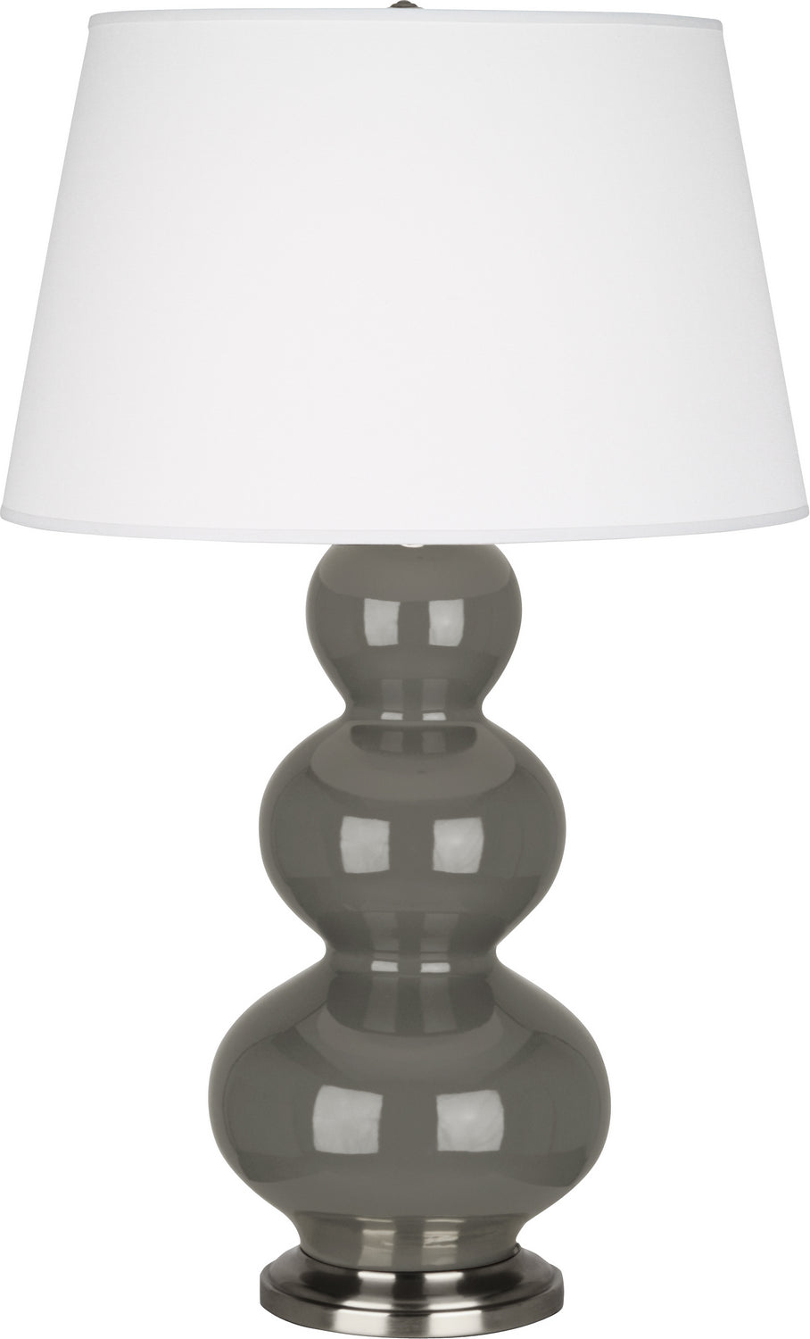 Robert Abbey - CR42X - One Light Table Lamp - Triple Gourd - Ash Glazed Ceramic w/Antique Silver