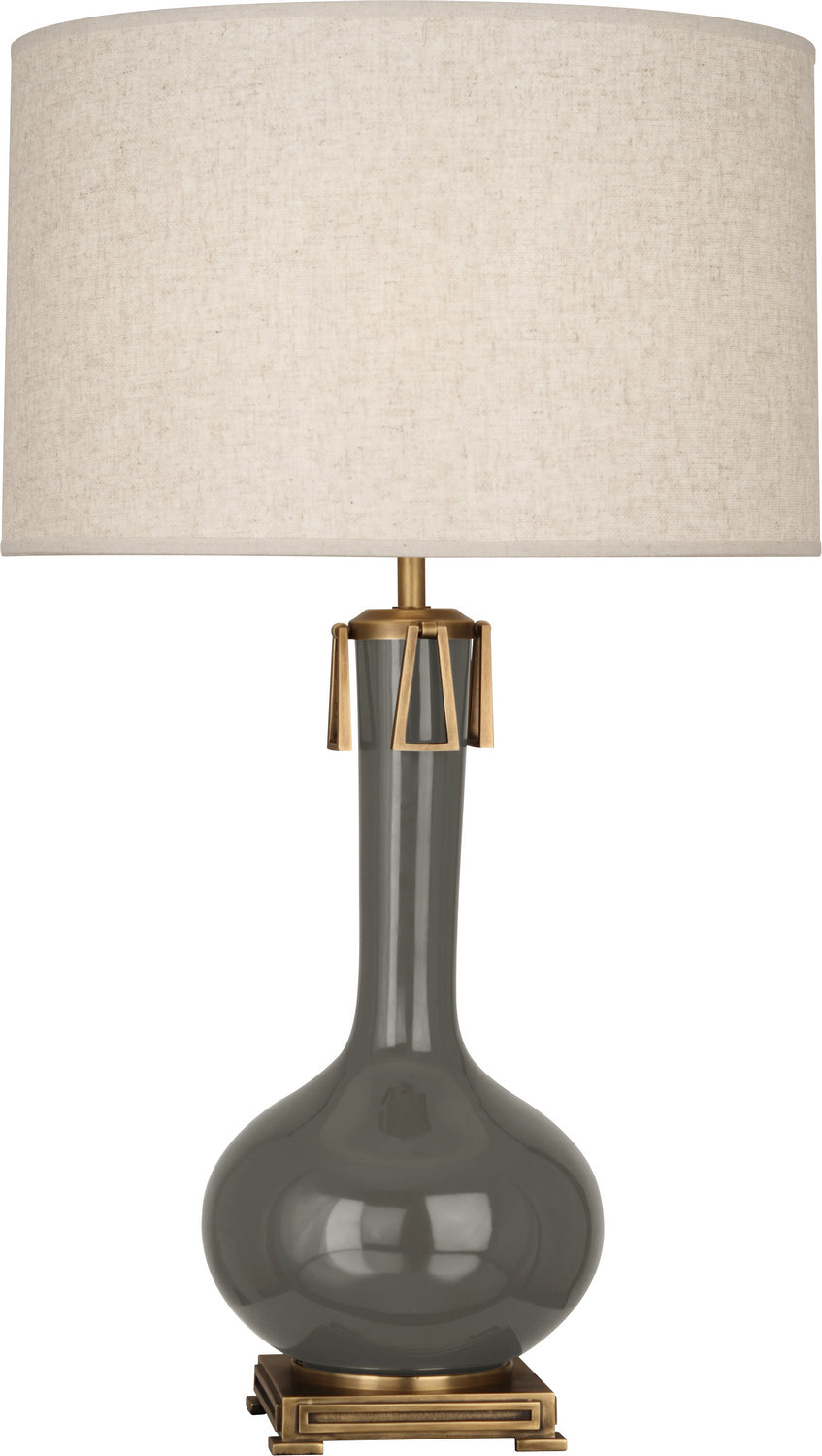 Robert Abbey - CR992 - One Light Table Lamp - Athena - Ash Glazed Ceramic w/Aged Brass