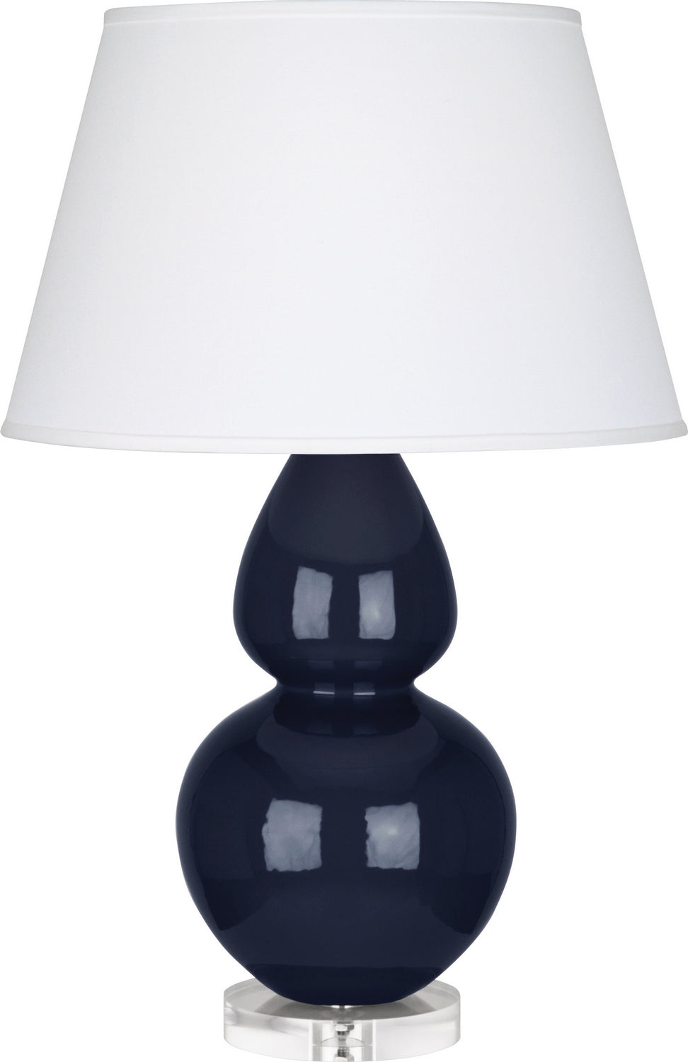 Robert Abbey - MB23X - One Light Table Lamp - Double Gourd - Midnight Blue Glazed Ceramic w/Lucite Base