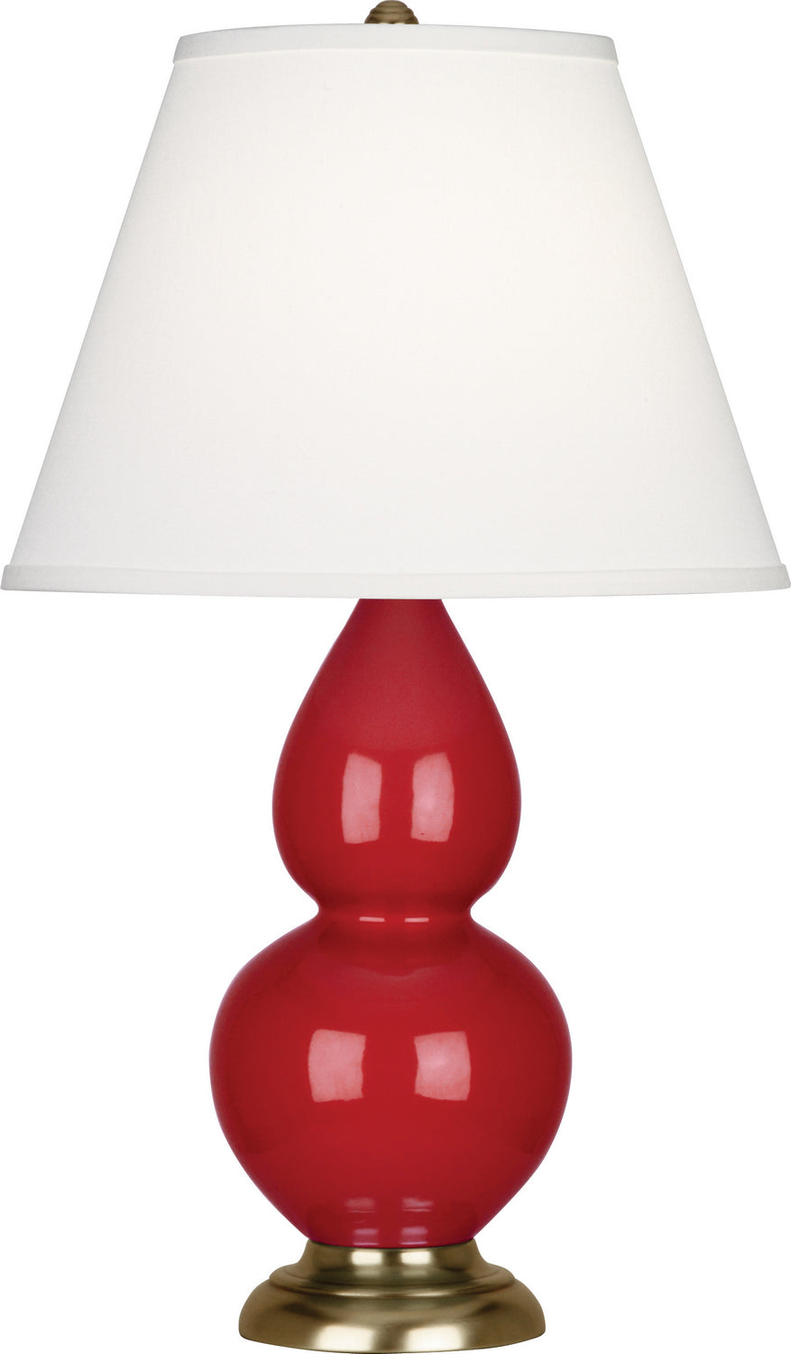 Robert Abbey - RR10X - One Light Accent Lamp - Small Double Gourd - Ruby Red Glazed Ceramic w/Antique Brass