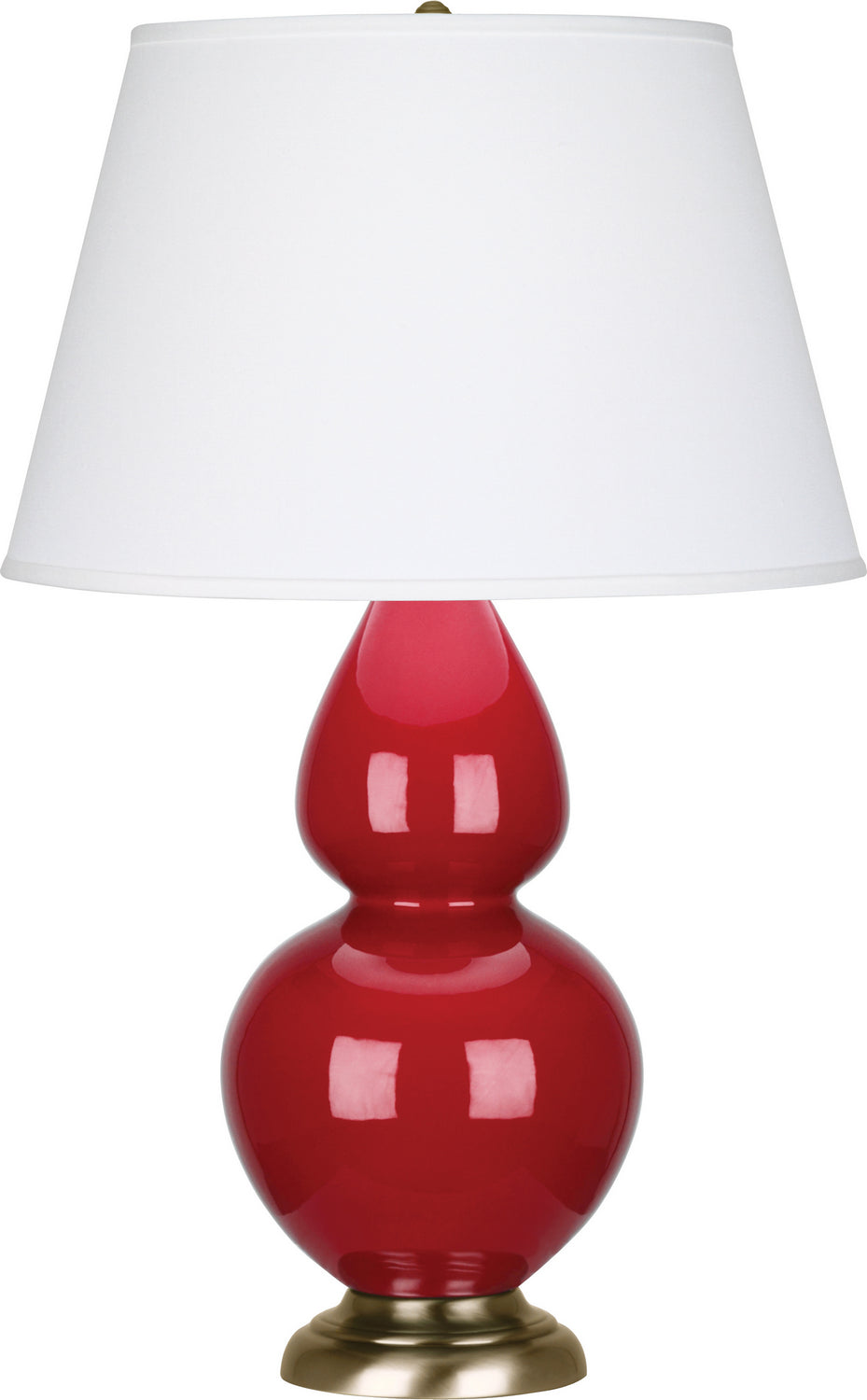 Robert Abbey - RR20X - One Light Table Lamp - Double Gourd - Ruby Red Glazed Ceramic w/Antique Brass