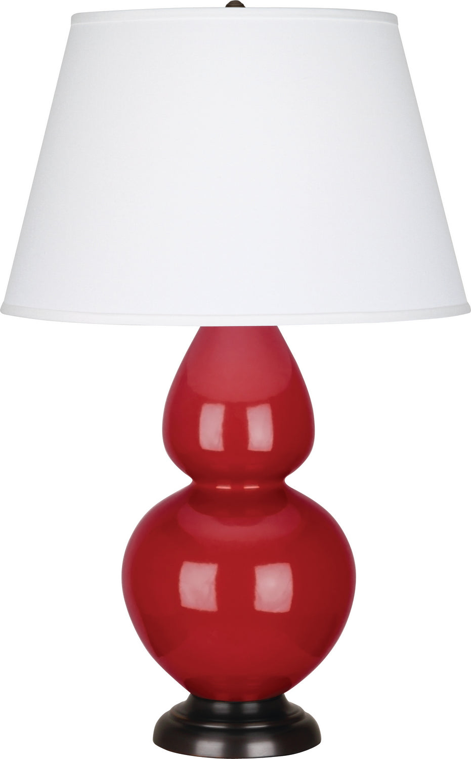 Robert Abbey - RR21X - One Light Table Lamp - Double Gourd - Ruby Red Glazed Ceramic w/Deep Patina Bronze