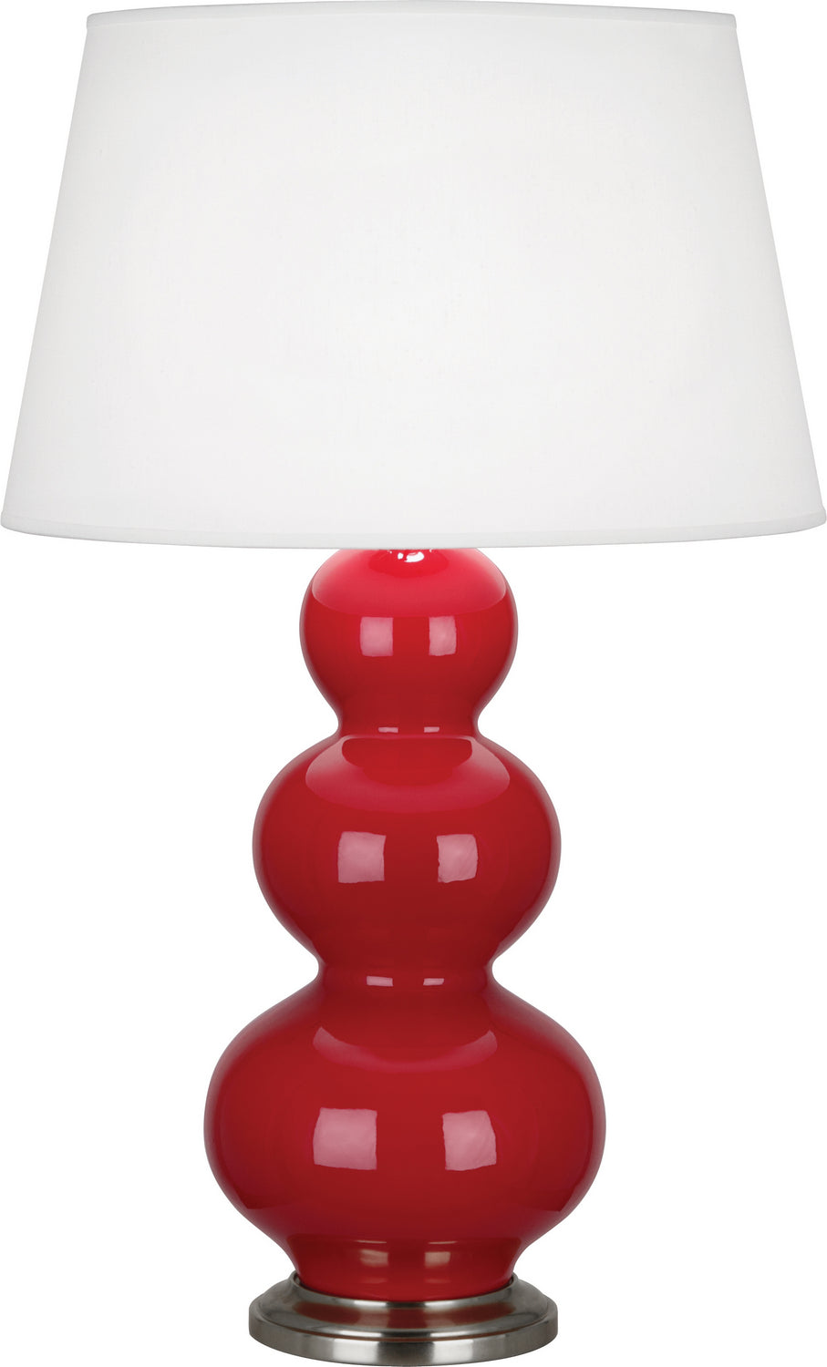 Robert Abbey - RR42X - One Light Table Lamp - Triple Gourd - Ruby Red Glazed Ceramic w/Antique Silver