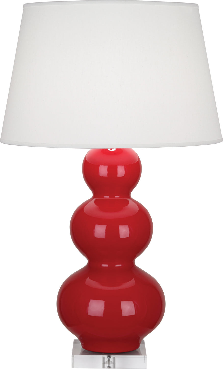 Robert Abbey - RR43X - One Light Table Lamp - Triple Gourd - Ruby Red Glazed Ceramic w/Lucite Base