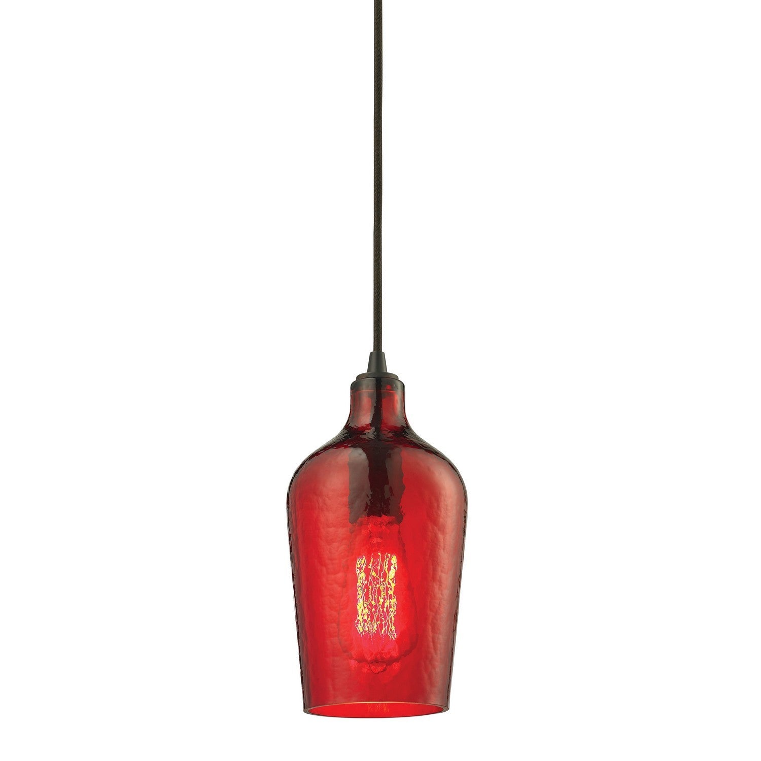 ELK Home - 10331/1HRD - One Light Mini Pendant - Hammered Glass - Oil Rubbed Bronze