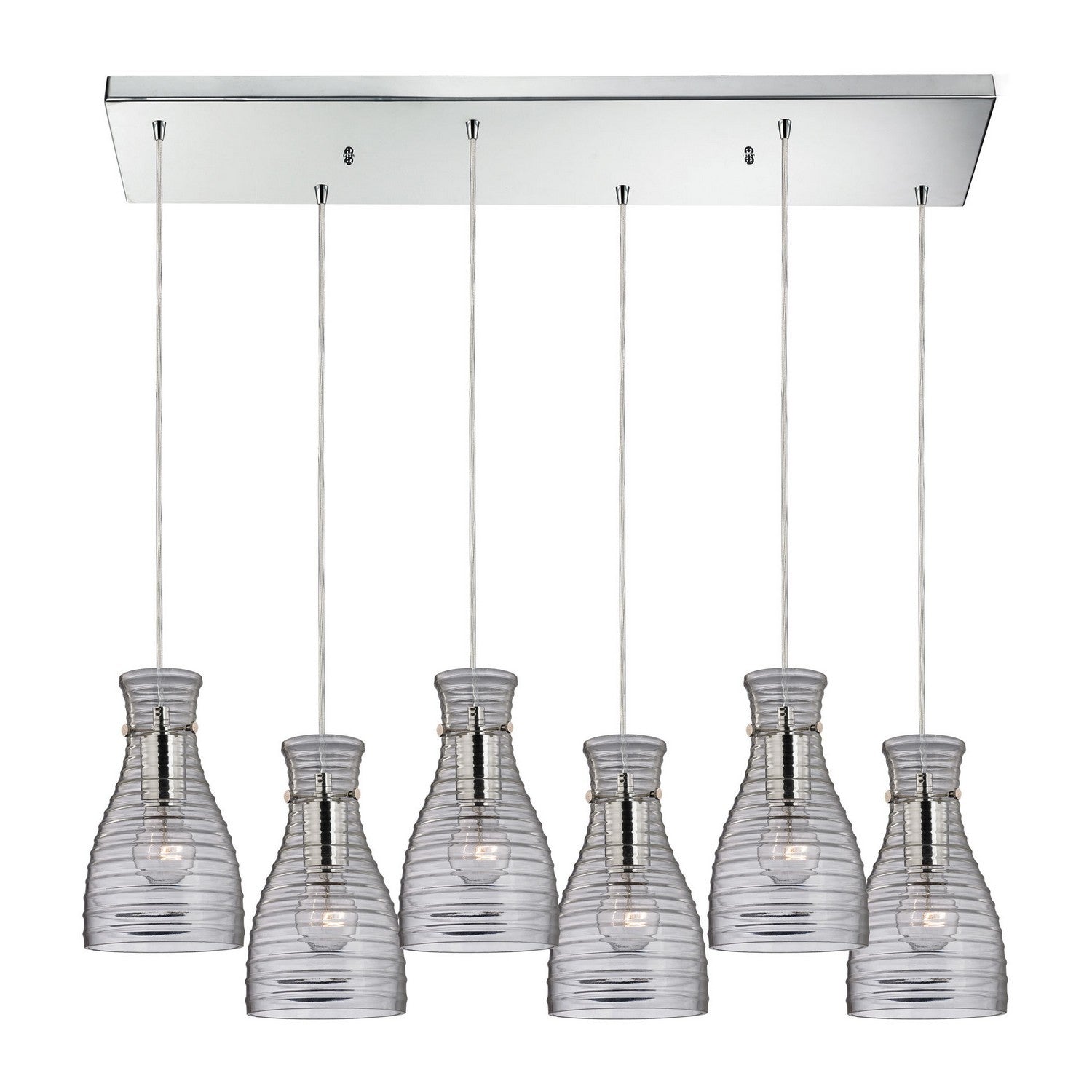 ELK Home - 46107/6RC - Six Light Pendant - Strata - Polished Chrome