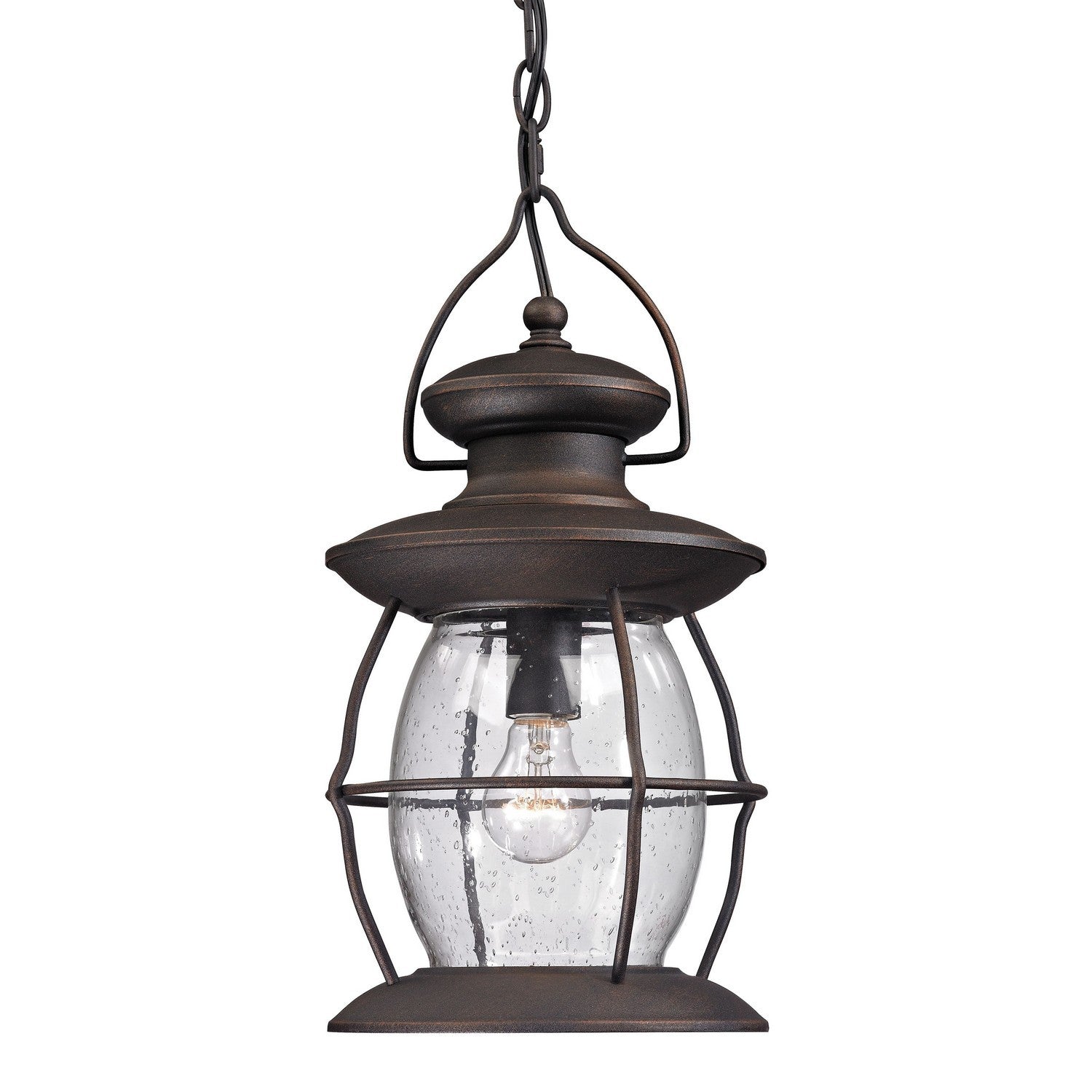 ELK Home - 47043/1 - One Light Outdoor Pendant - Village Lantern - Weathered Charcoal