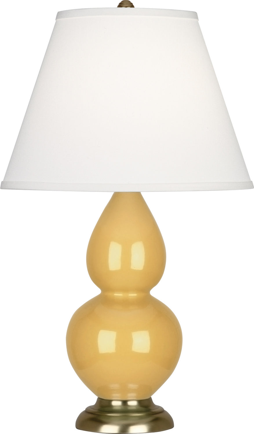 Robert Abbey - SU10X - One Light Accent Lamp - Small Double Gourd - Sunset Yellow Glazed Ceramic w/Antique Brass