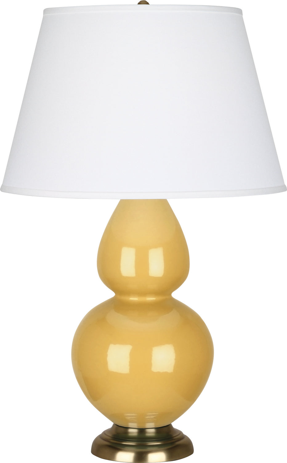 Robert Abbey - SU20X - One Light Table Lamp - Double Gourd - Sunset Yellow Glazed Ceramic w/Antique Brass