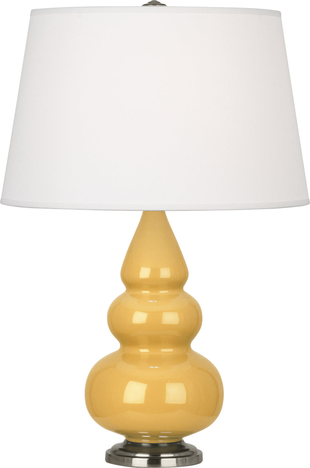 Robert Abbey - SU32X - One Light Accent Lamp - Small Triple Gourd - Sunset Yellow Glazed Ceramic w/Antique Silver