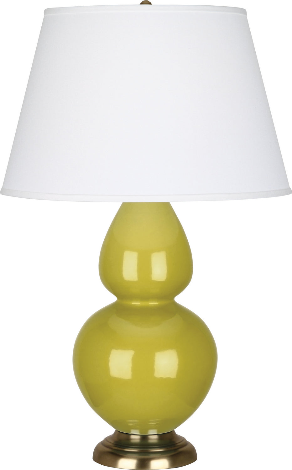 Robert Abbey - CI20X - One Light Table Lamp - Double Gourd - Citron Glazed Ceramic w/Antique Brass