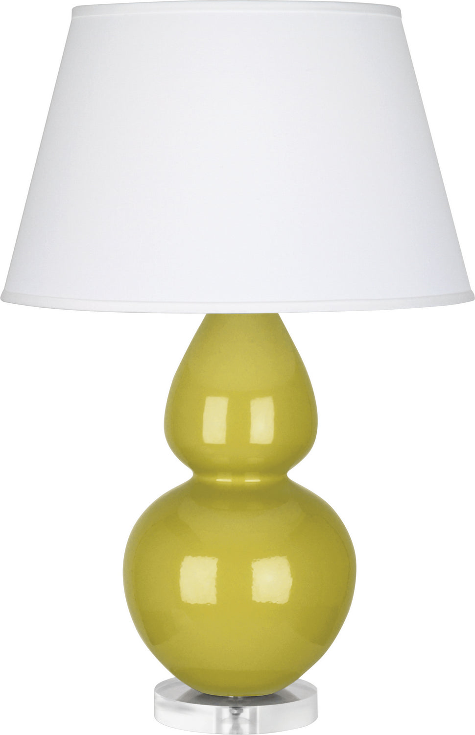 Robert Abbey - CI23X - One Light Table Lamp - Double Gourd - Citron Glazed Ceramic w/Lucite Base